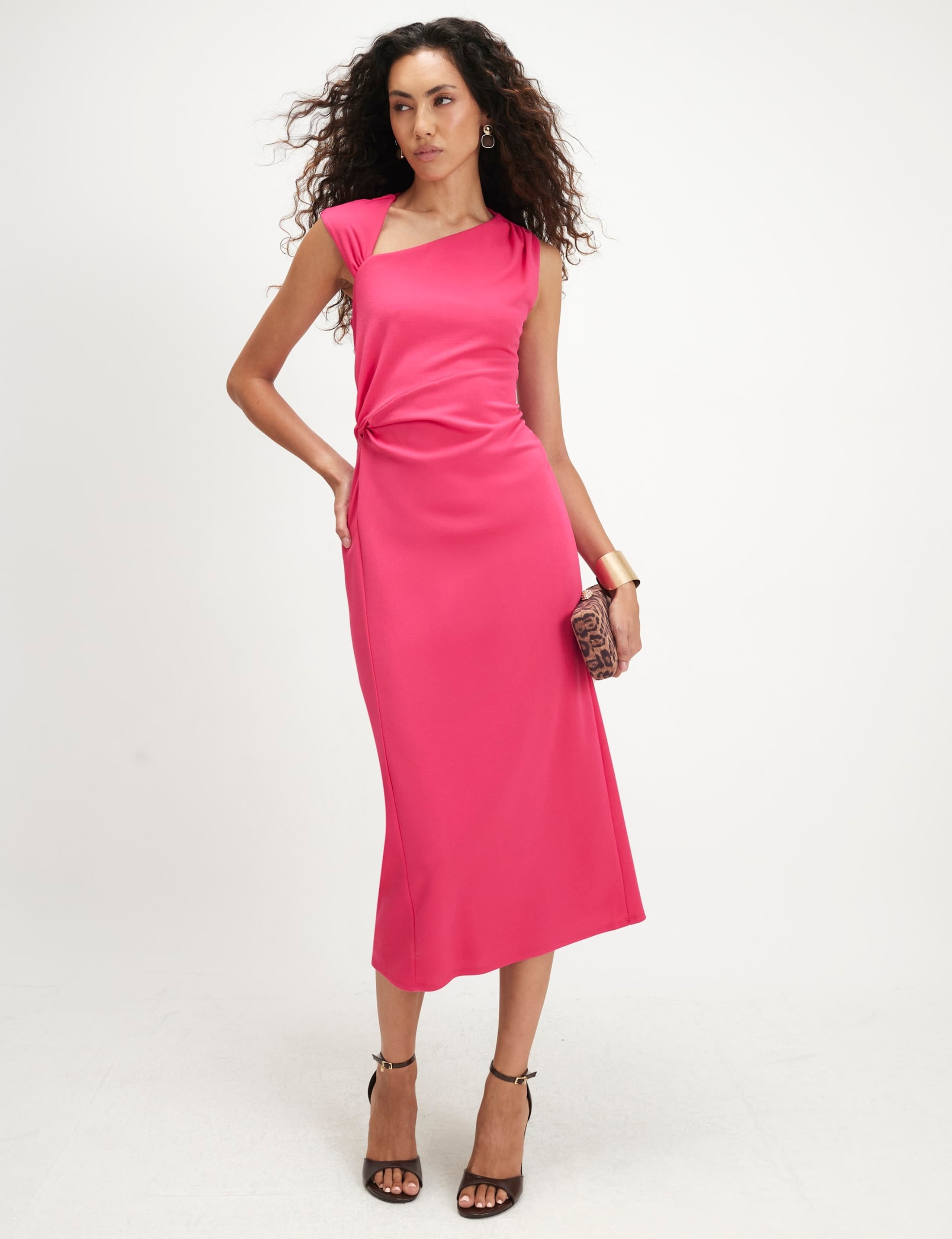 Tie Side Midi Column Dress 1 of 6