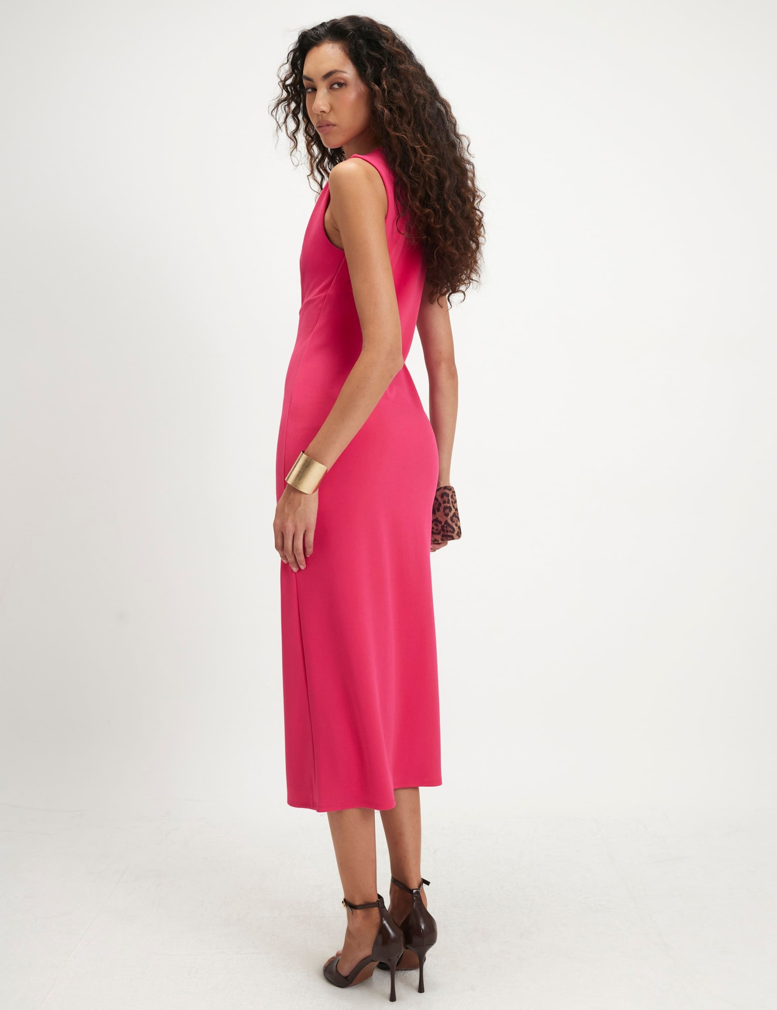 Tie Side Midi Column Dress 6 of 6