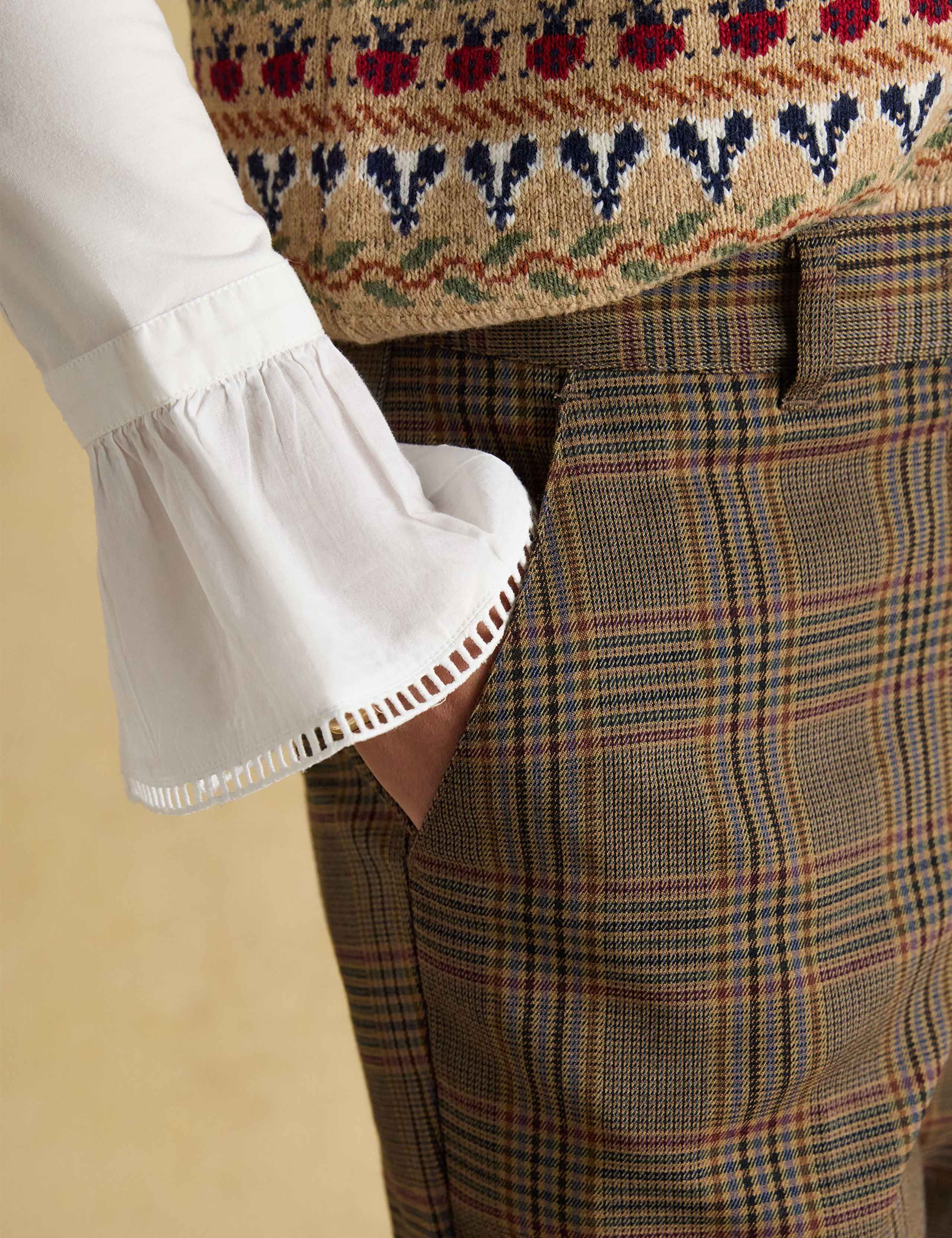 Tweed Checked Straight Leg Trousers 6 of 7