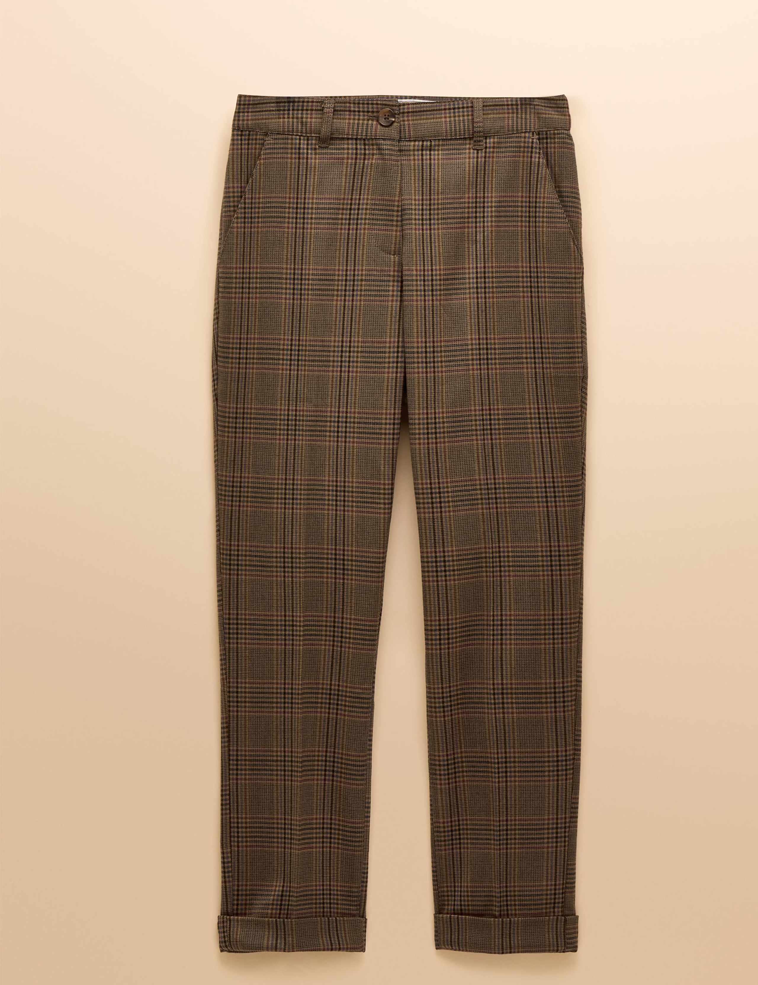 Tweed Checked Straight Leg Trousers 2 of 7