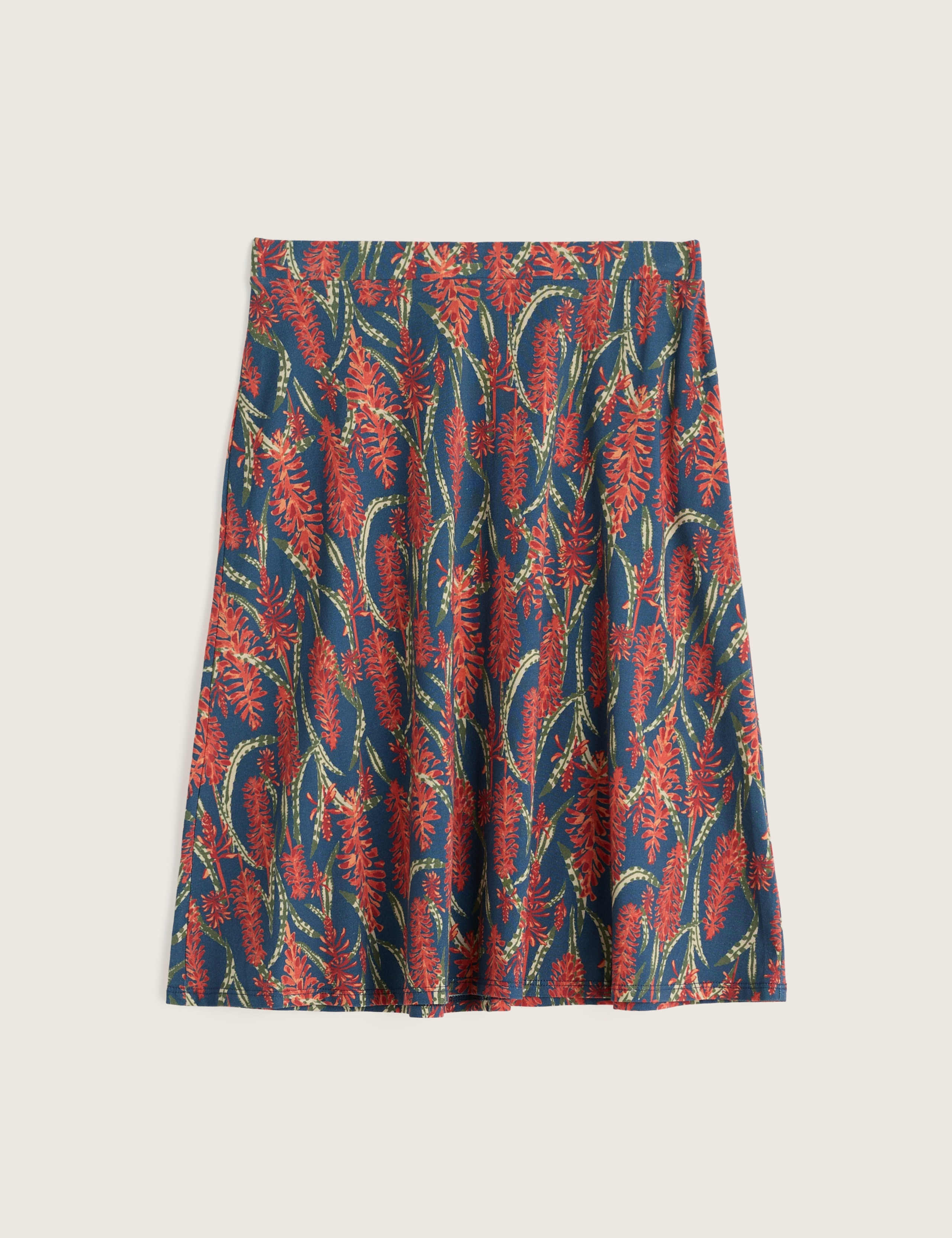 Cotton Rich Floral Knee Length A-Line Skirt 2 of 5