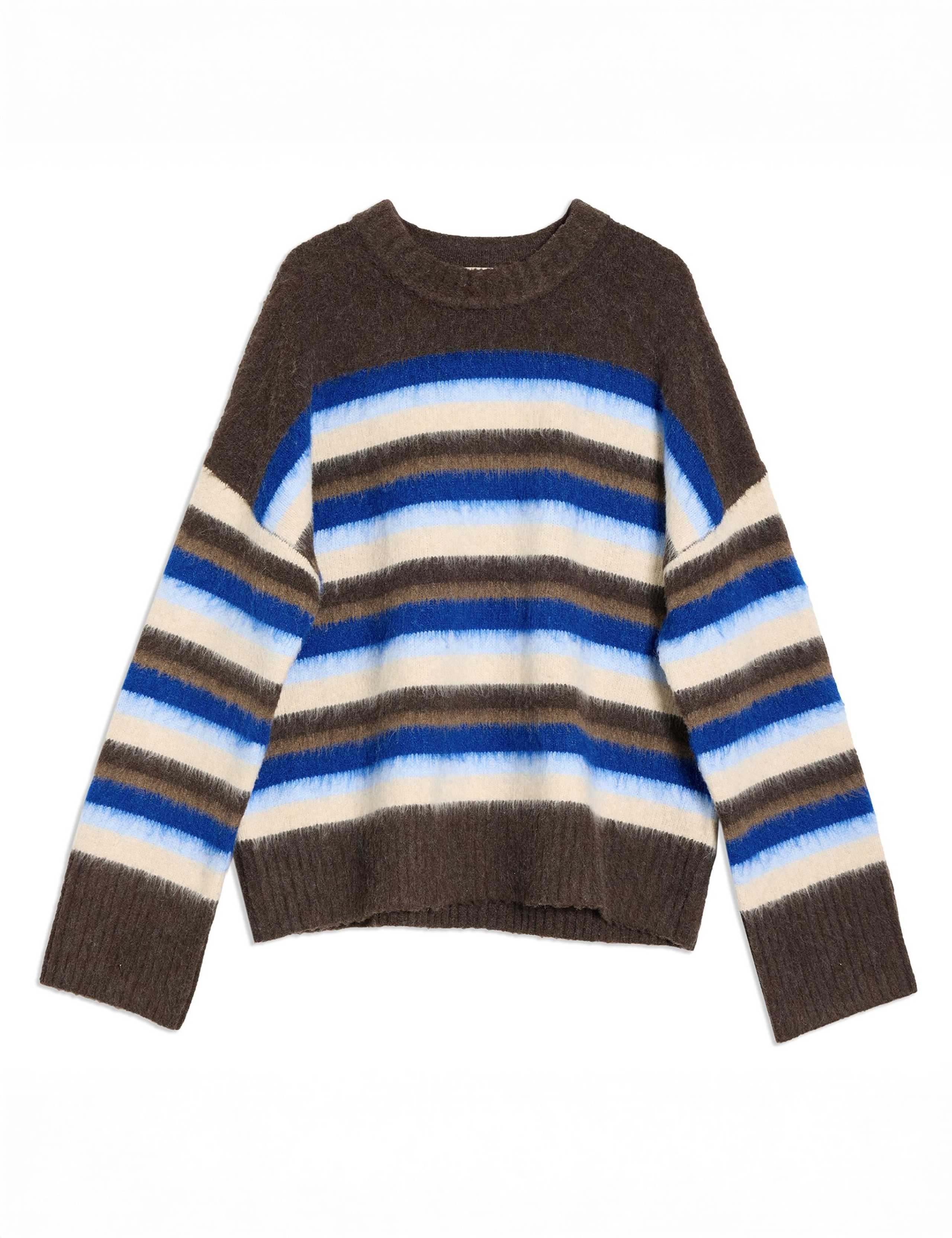 Ombre Striped Crew Neck Jumper with Wool 2 of 4