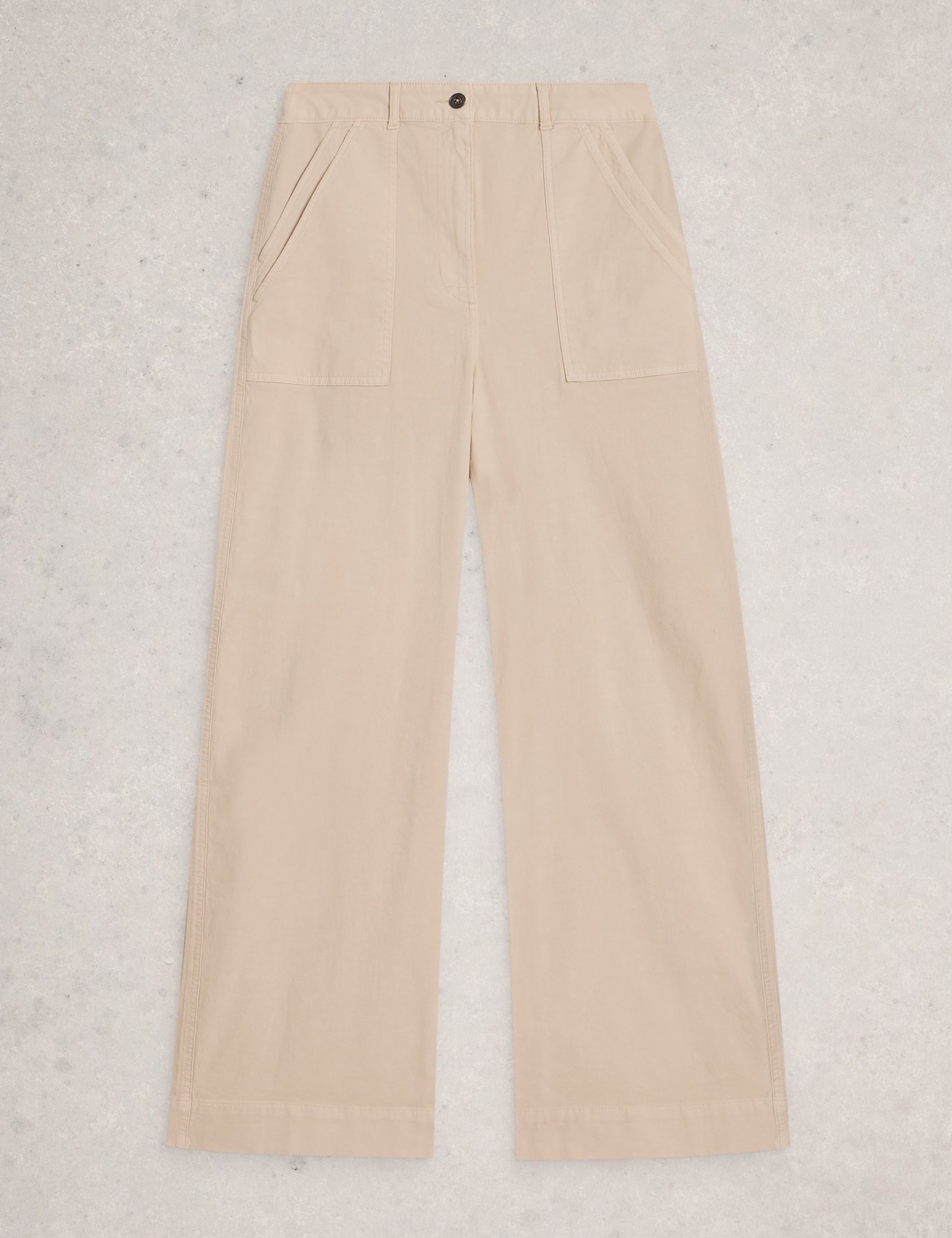 Cotton Rich Wide Leg Chinos with Linen 2 of 6