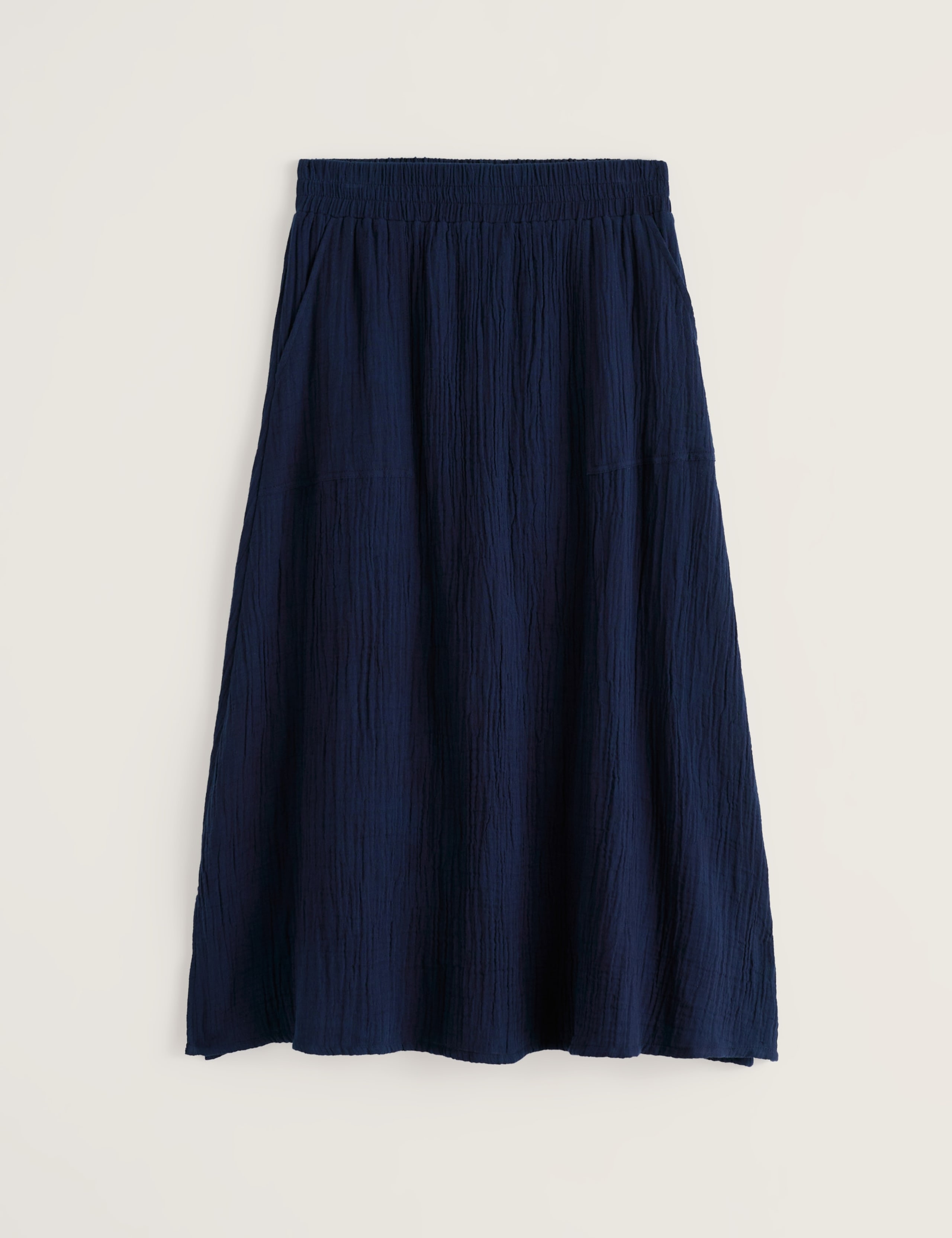 Pure Cotton Textured Midi A-Line Skirt 2 of 5