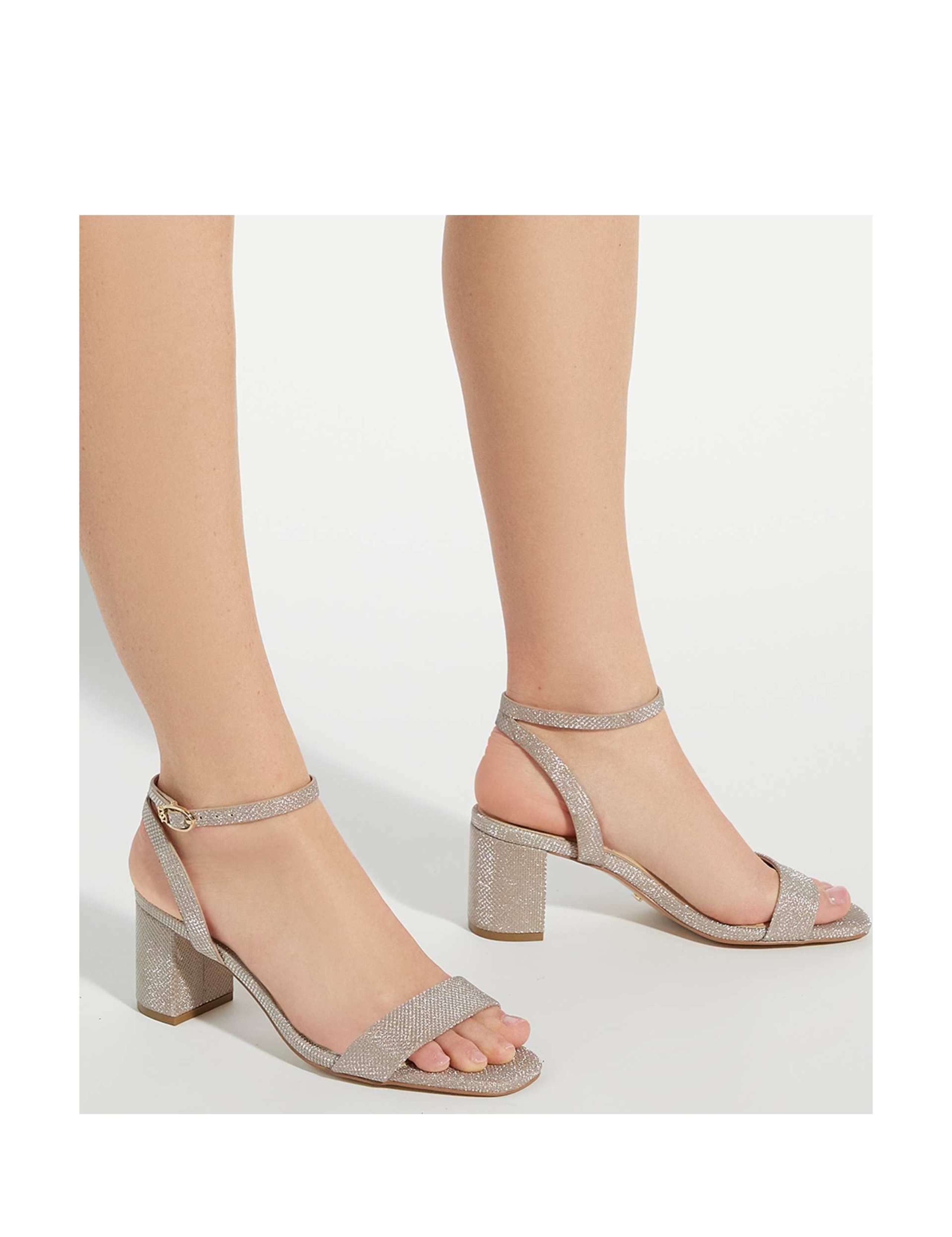 Wide Fit Sparkle Block Heel Sandals 2 of 6