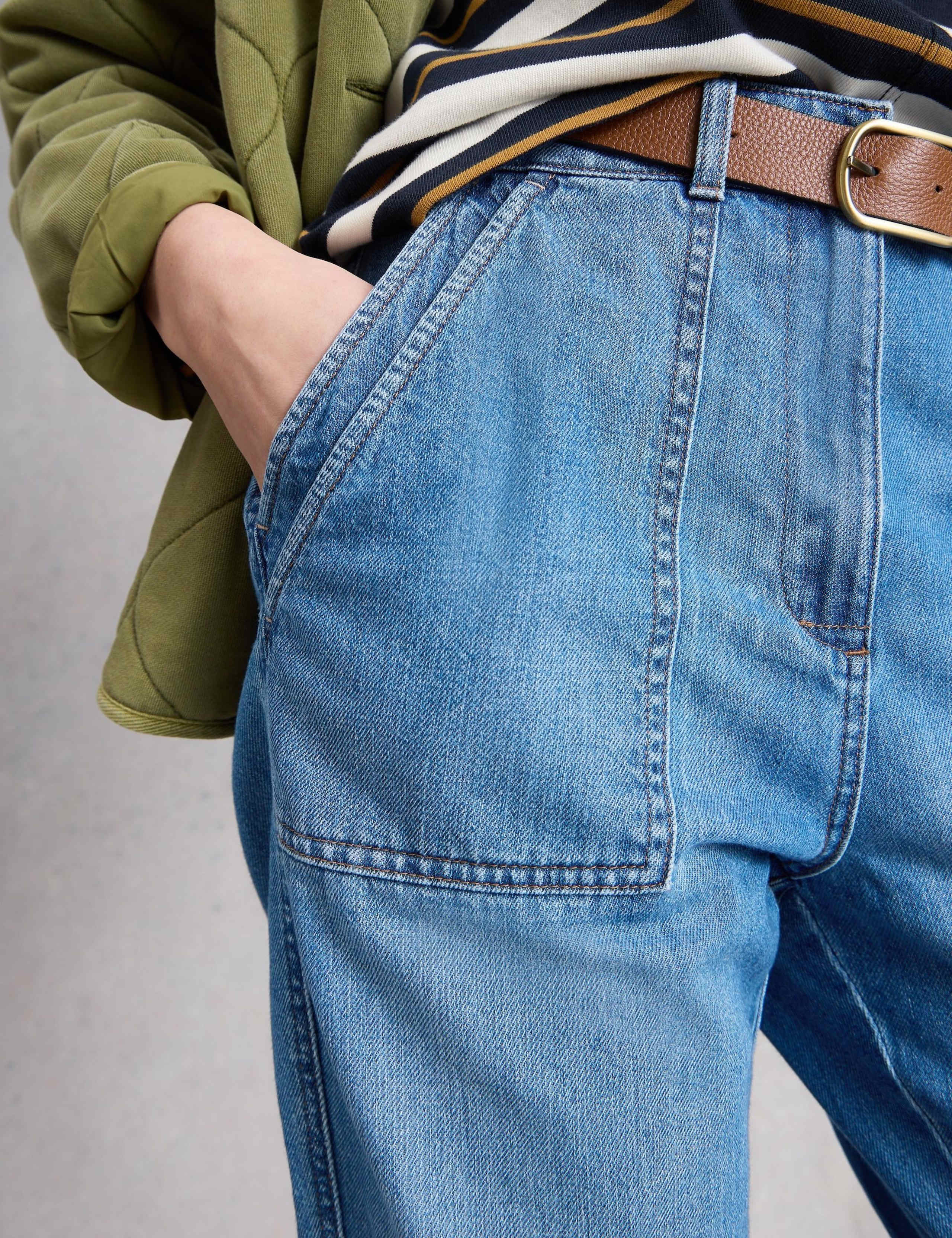 Mid Rise Straight Leg Ankle Grazer Jeans 4 of 6