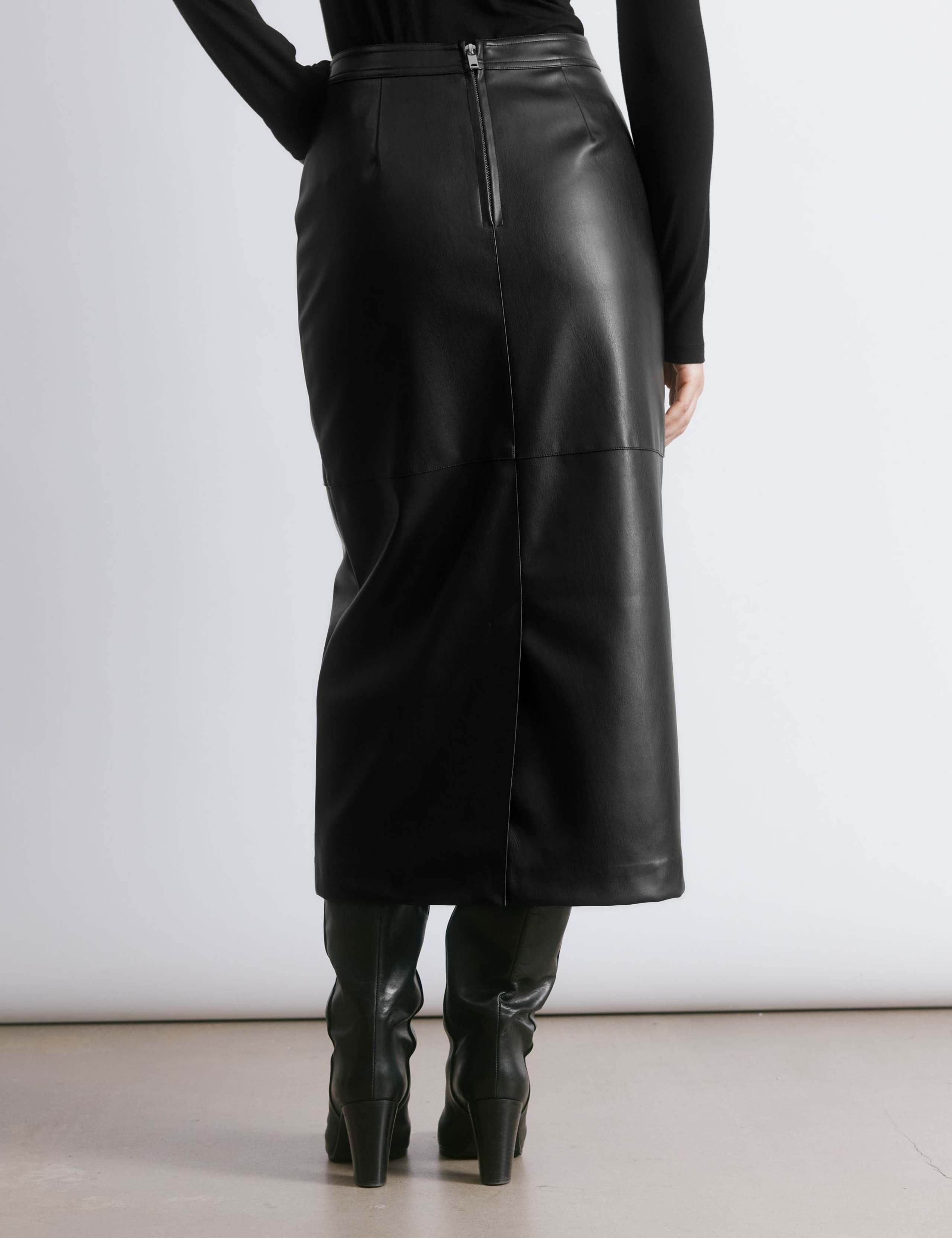 Leather Look Midi Pencil Skirt 3 of 4