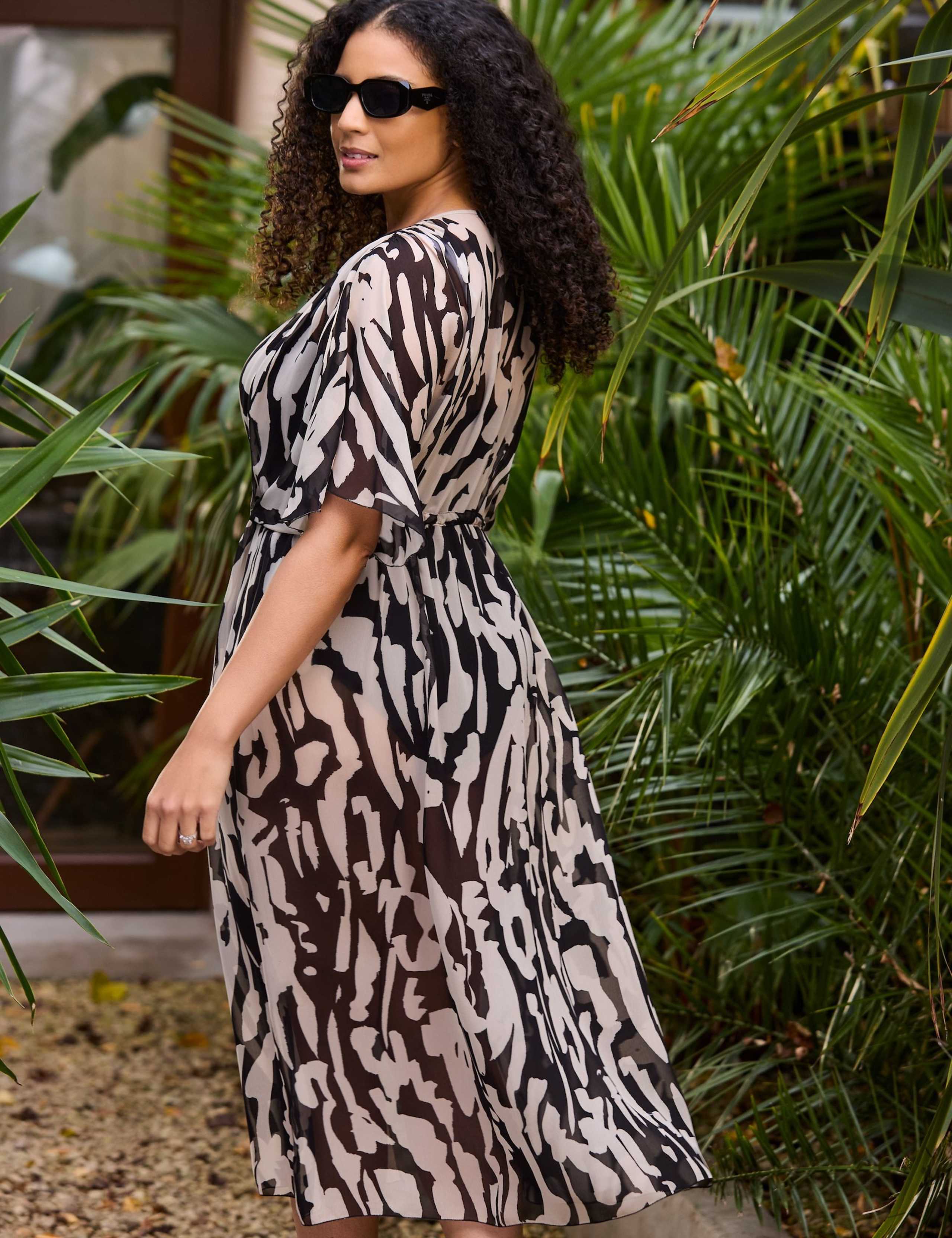 Printed Sheer Kimono 2 of 4