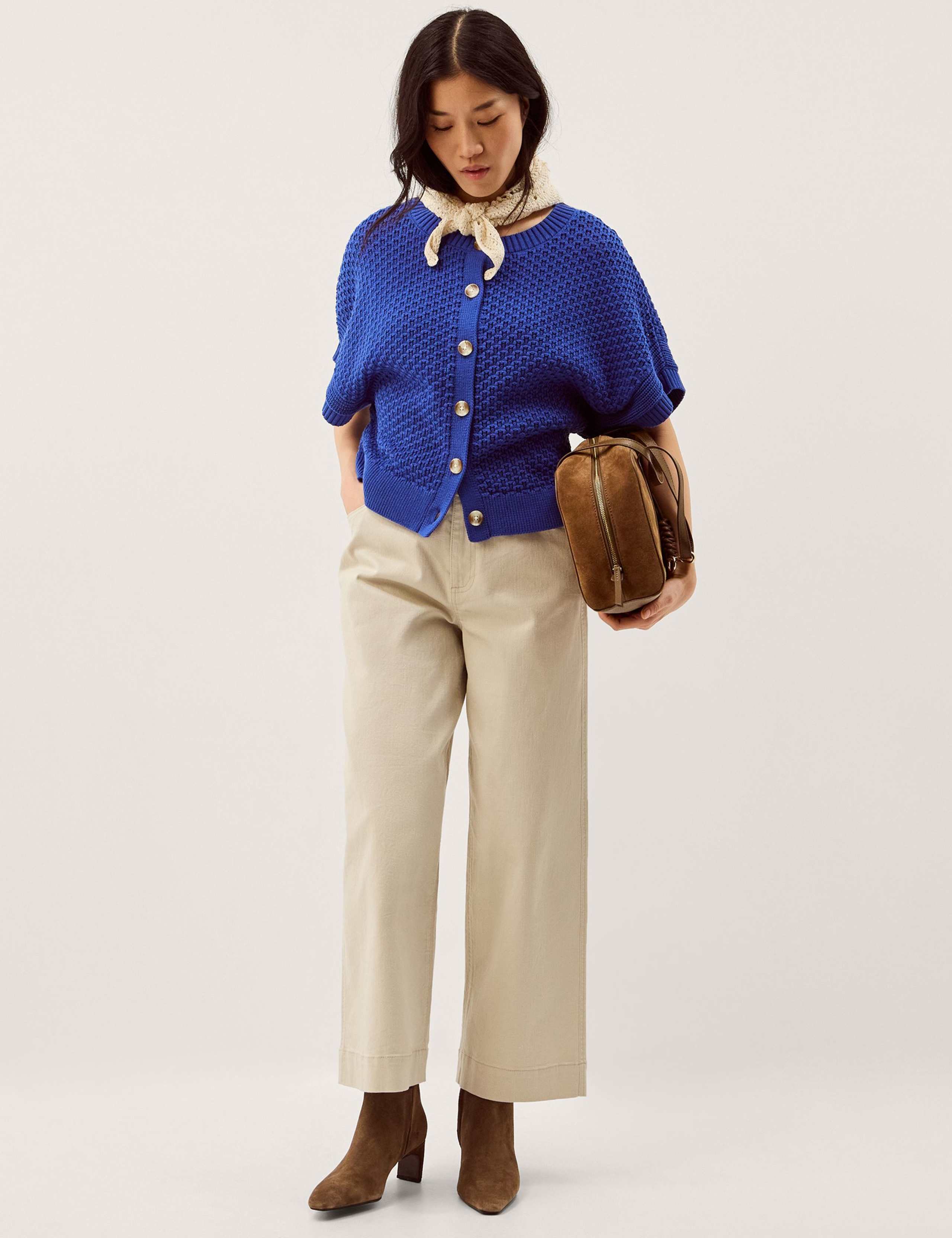 Pure Cotton Textured Half Sleeve Cardigan 5 of 5