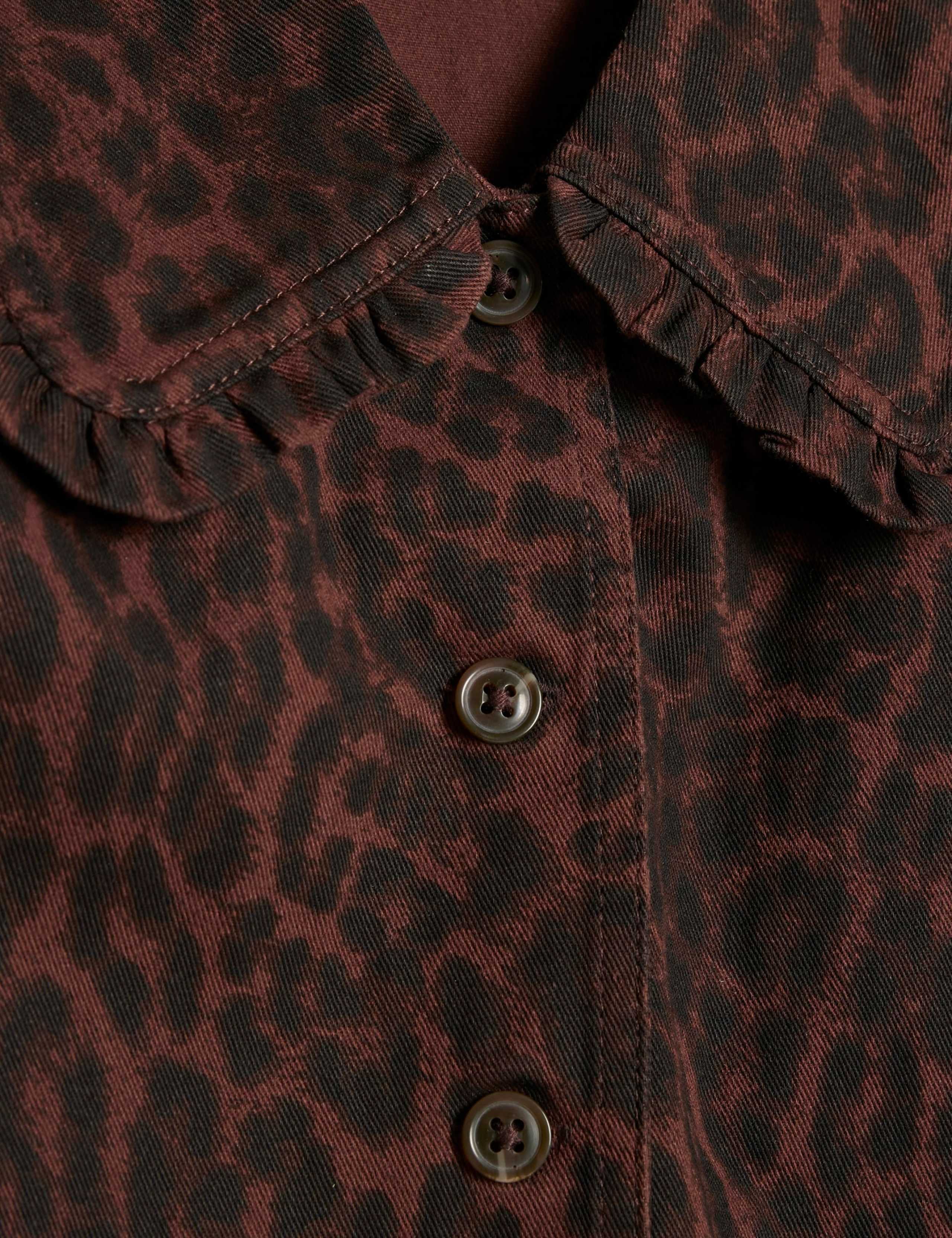 Pure Cotton Leopard Print Mini Shirt Dress 4 of 6
