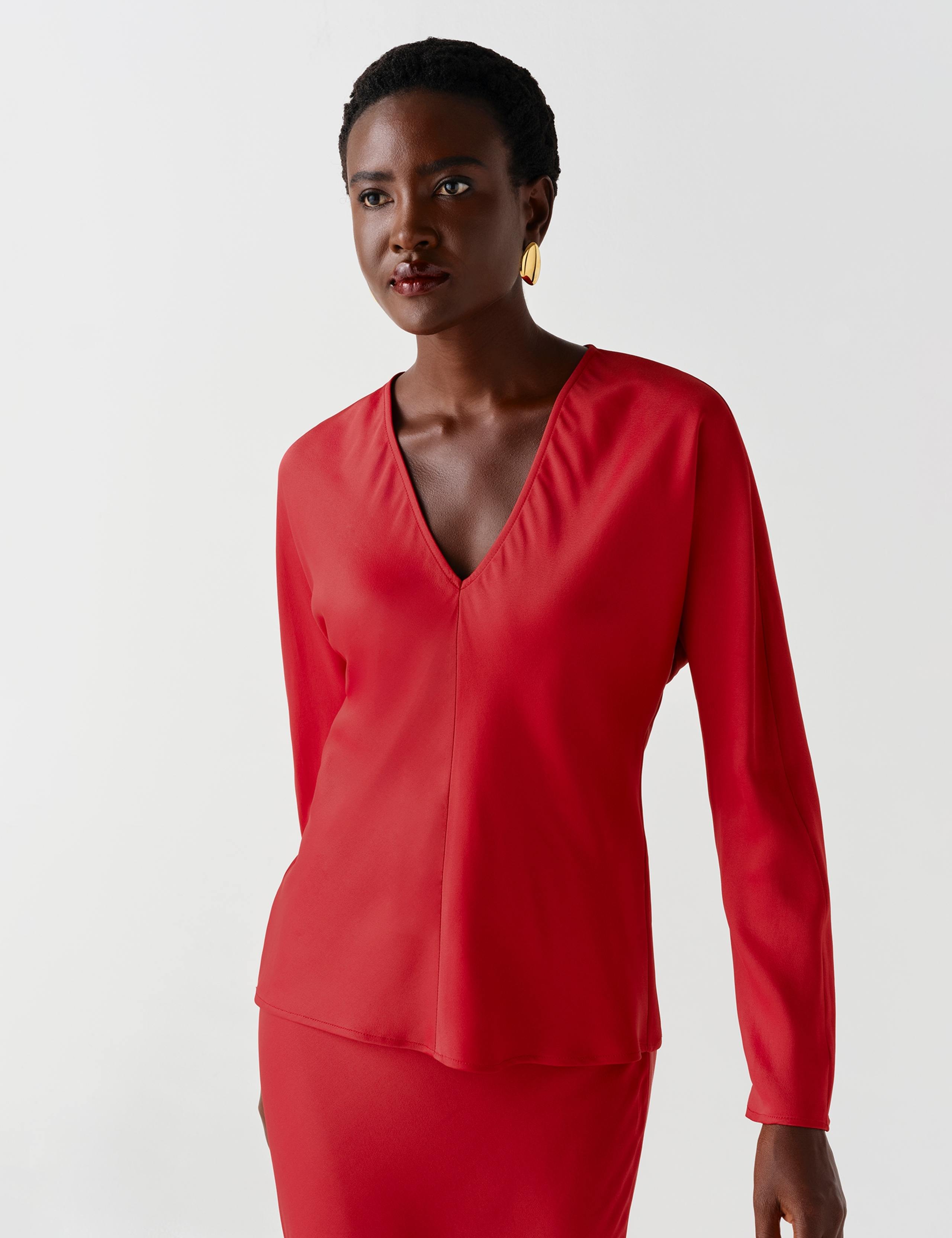 Satin V Neck Top 3 of 9