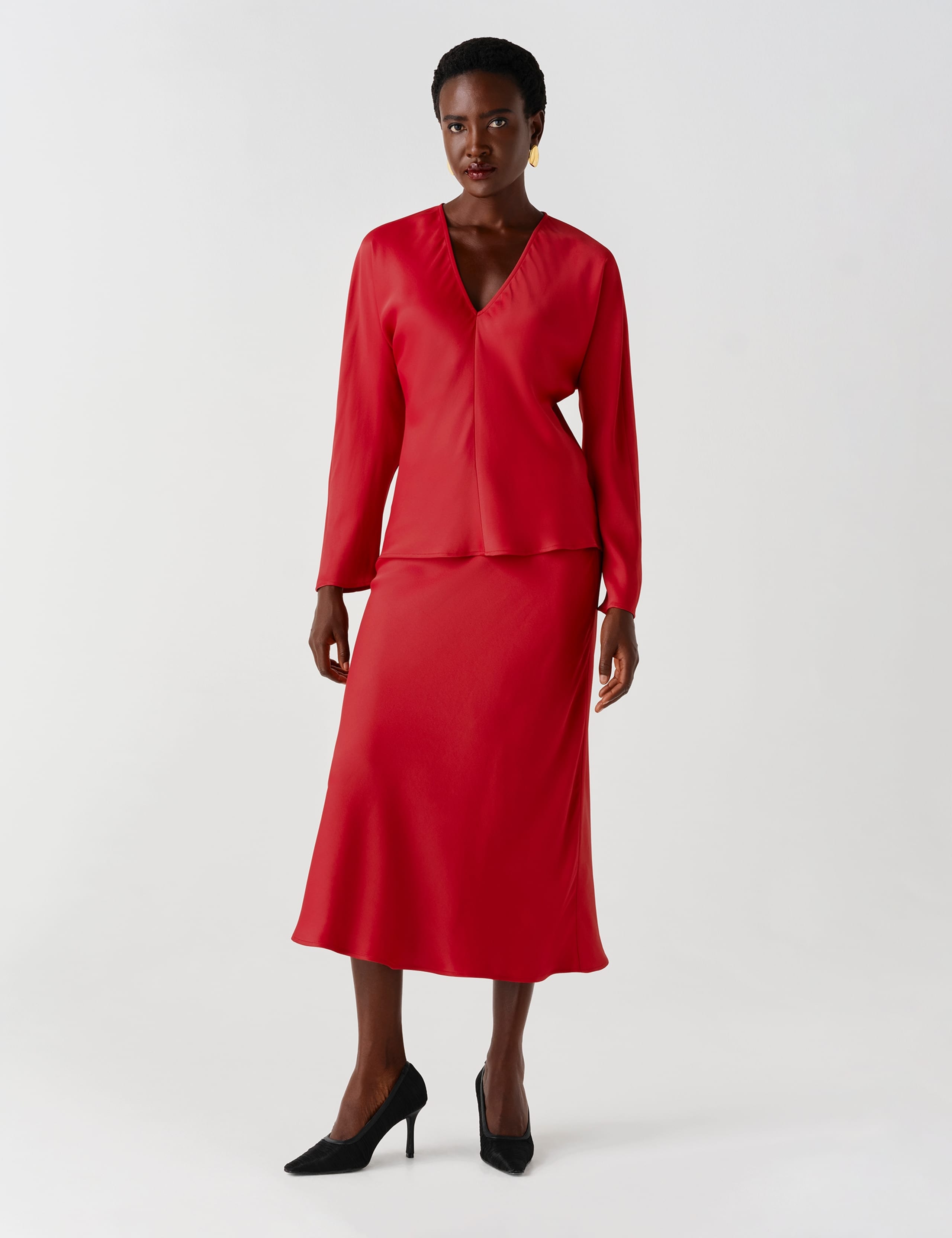 Satin V Neck Top 7 of 9