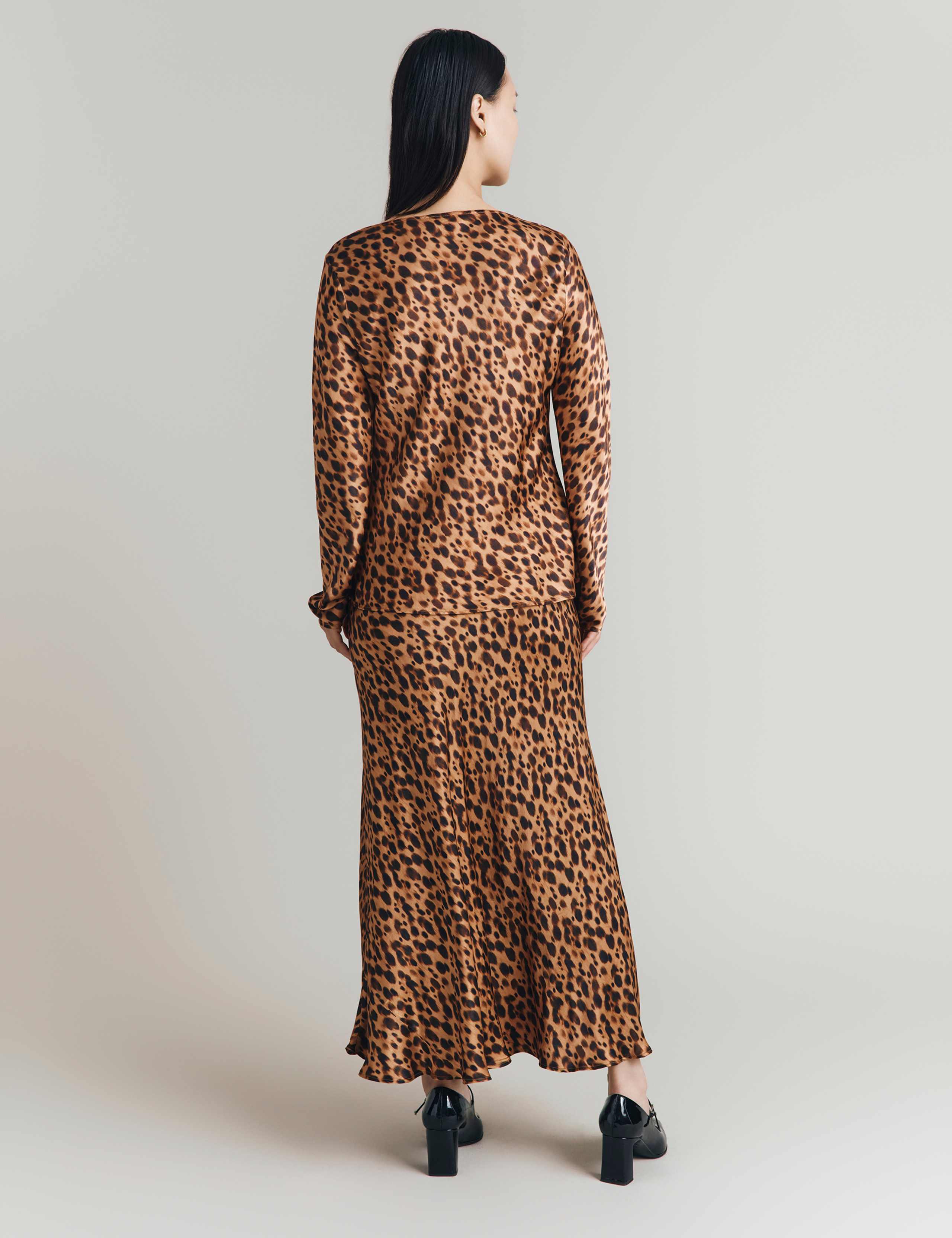 Animal Print Midi Slip Skirt 2 of 5