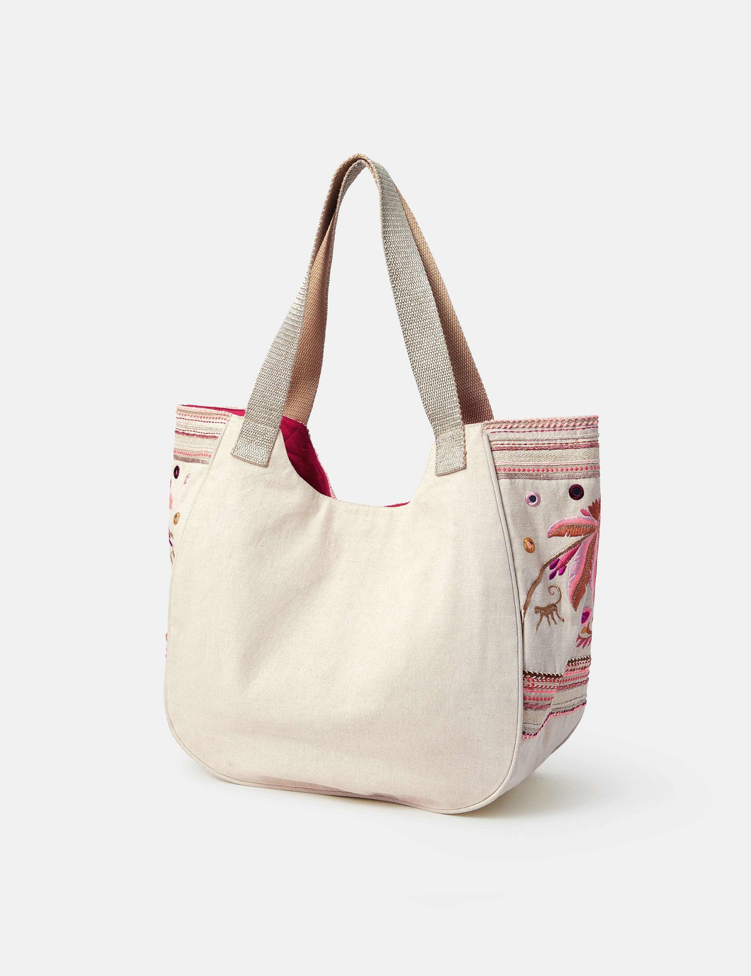 Pure Cotton Embroidered Embellished Tote Bag 2 of 4