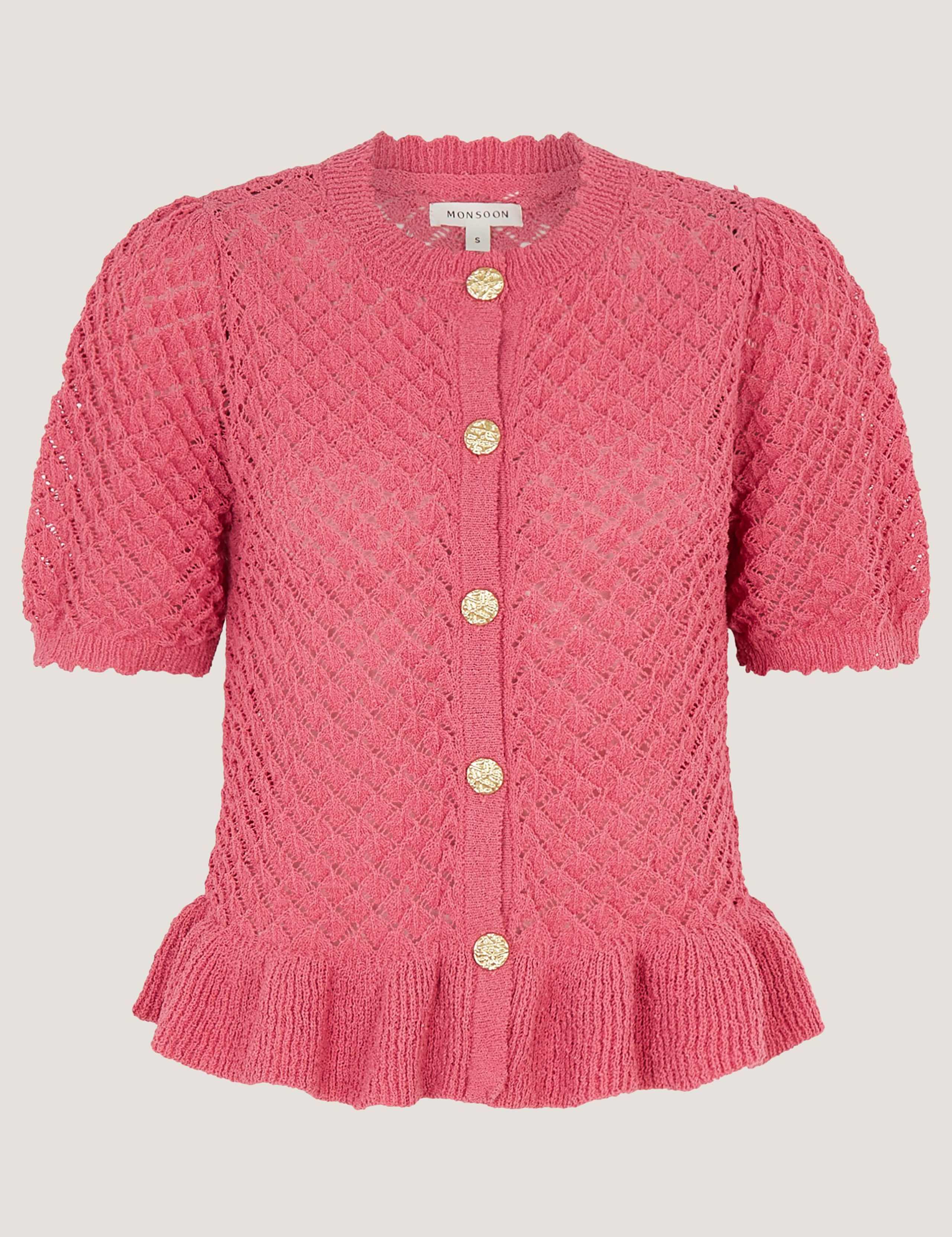 Ruffle Knit Textured Button Front Cardigan 2 of 5