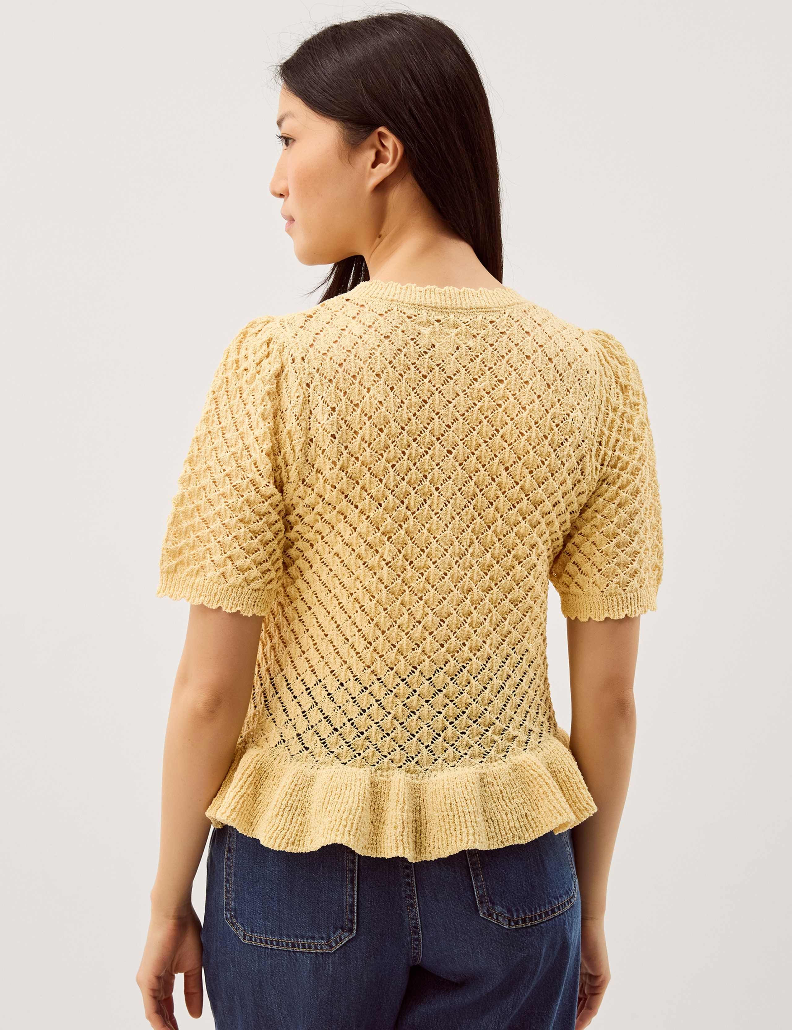 Ruffle Knit Textured Button Front Cardigan 3 of 5