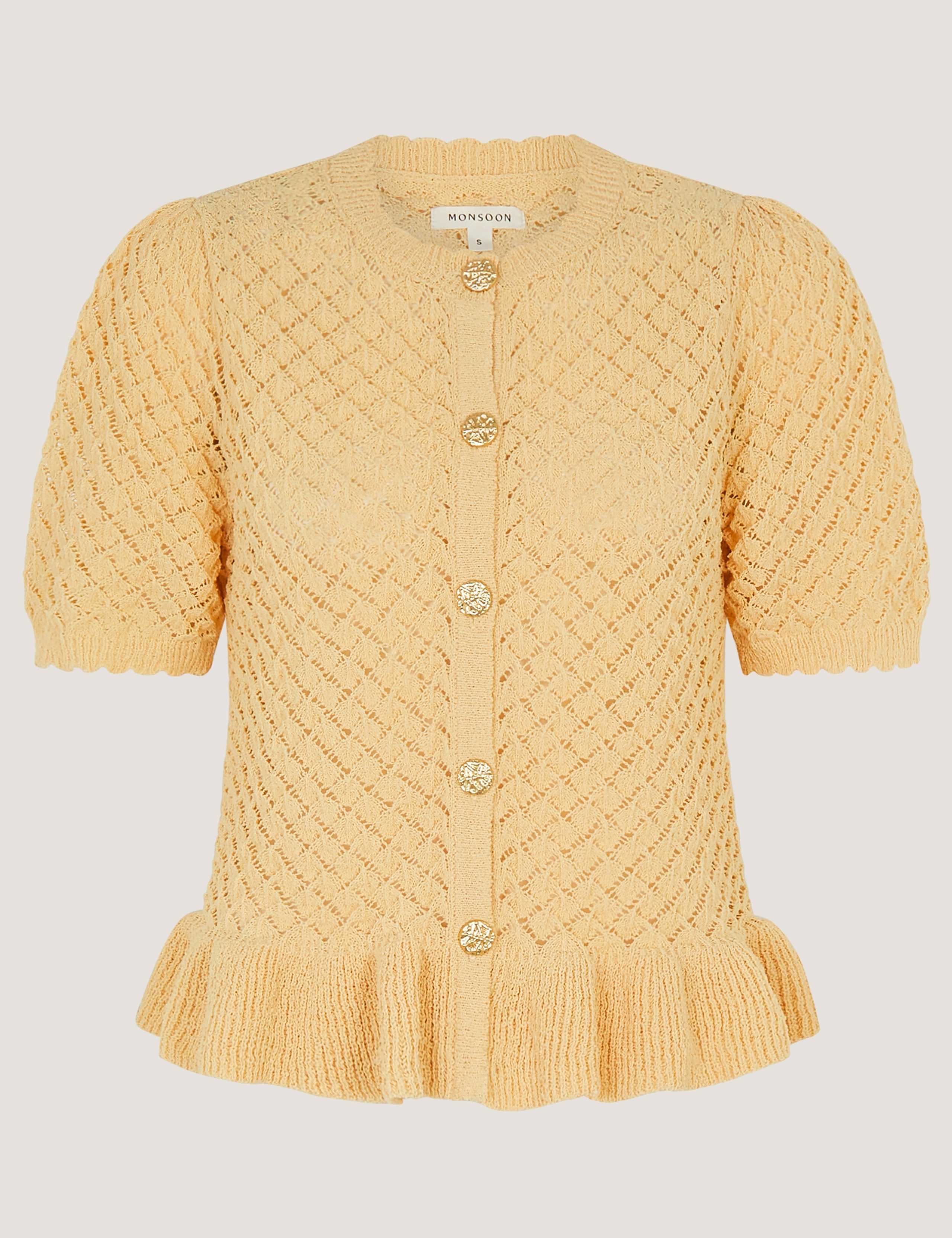 Ruffle Knit Textured Button Front Cardigan 2 of 5
