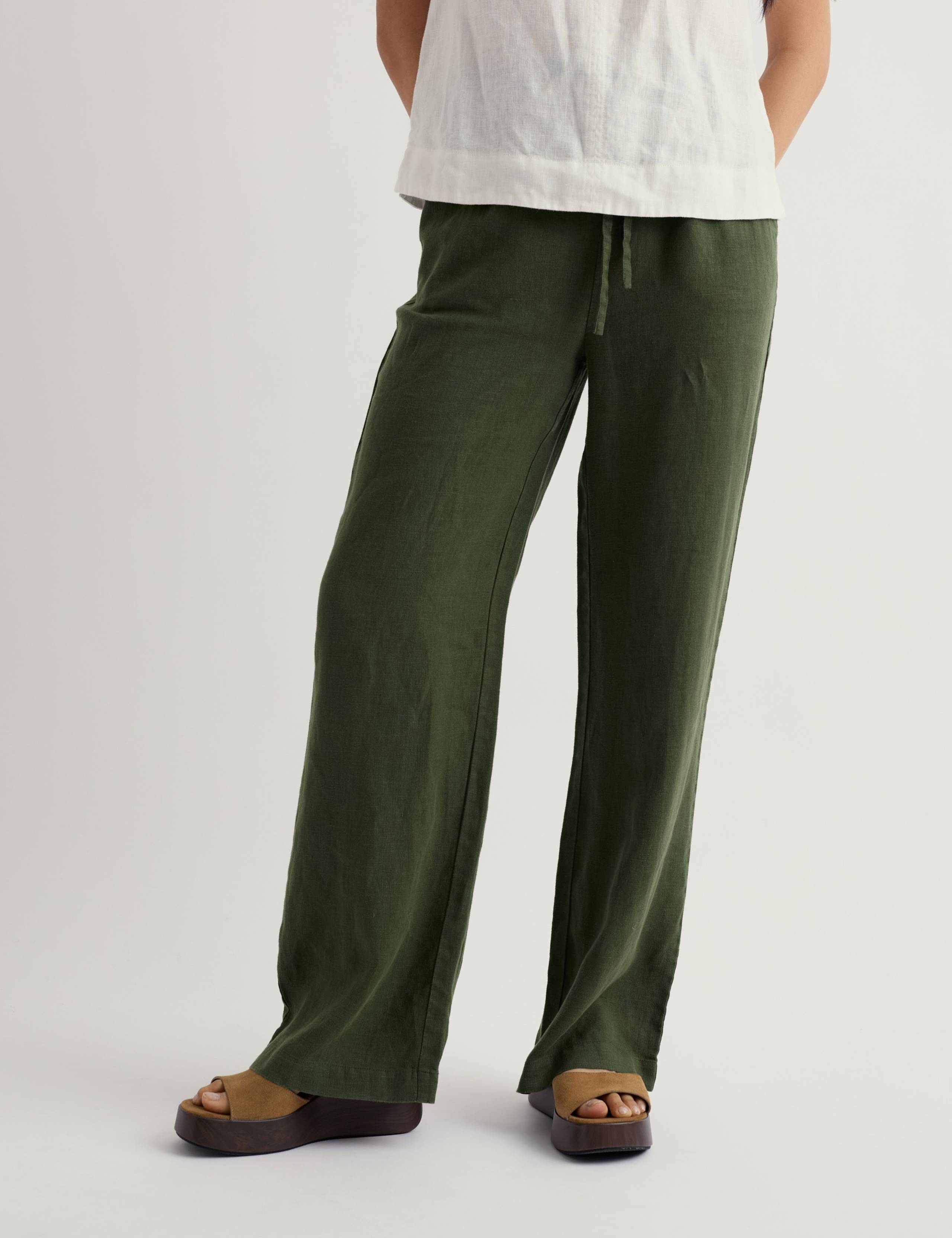 Pure Linen Wide Leg Trousers 3 of 5