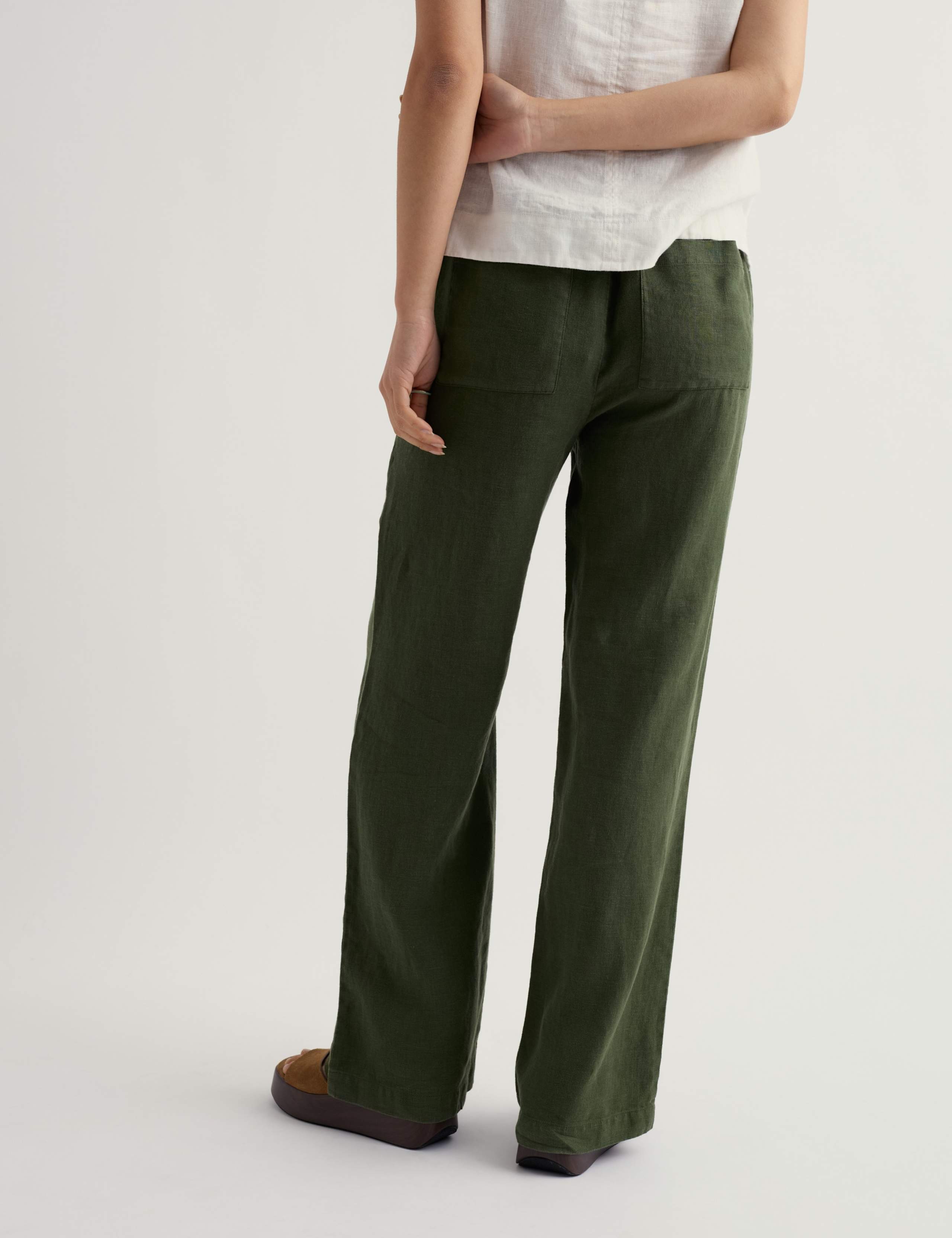 Pure Linen Wide Leg Trousers 4 of 5