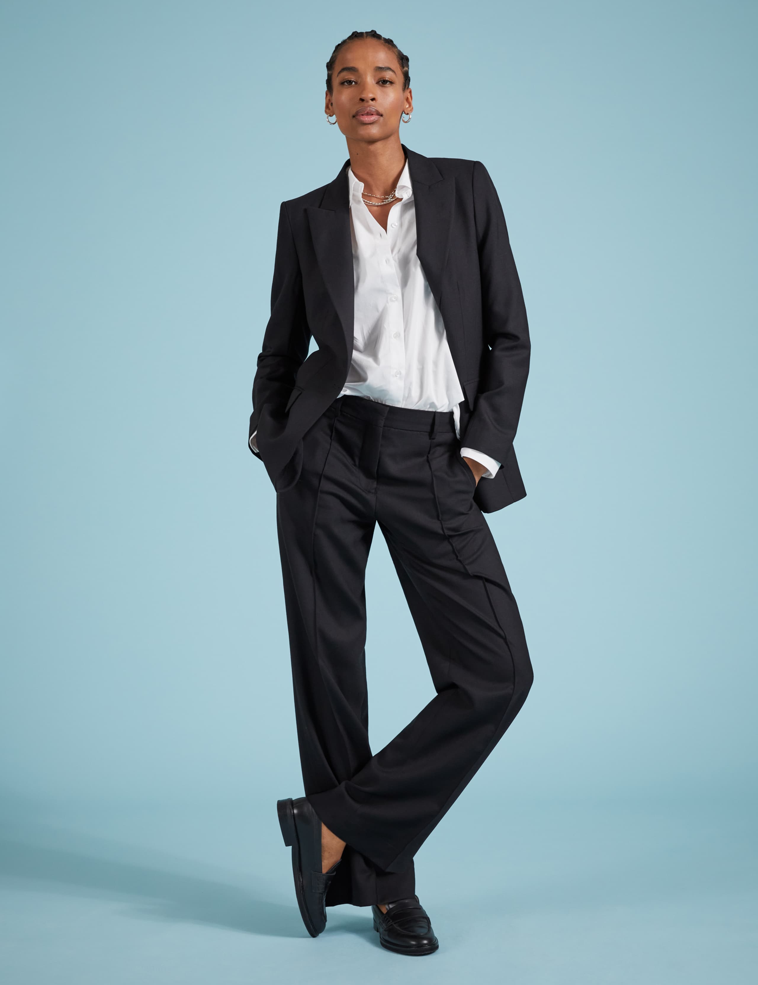 Pure Wool Wide Leg Trousers 3 of 4