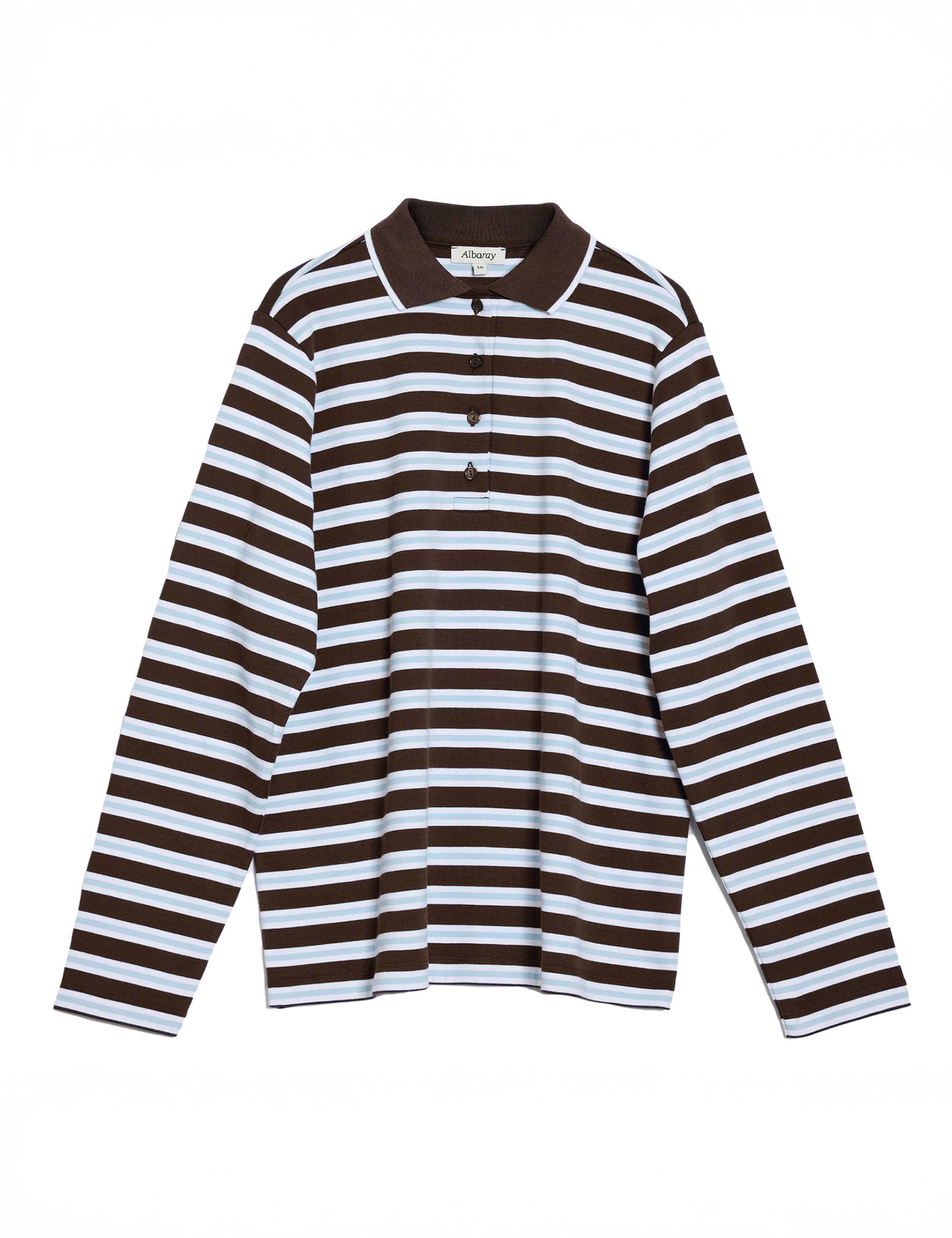 Pure Cotton Striped Polo Shirt 2 of 4