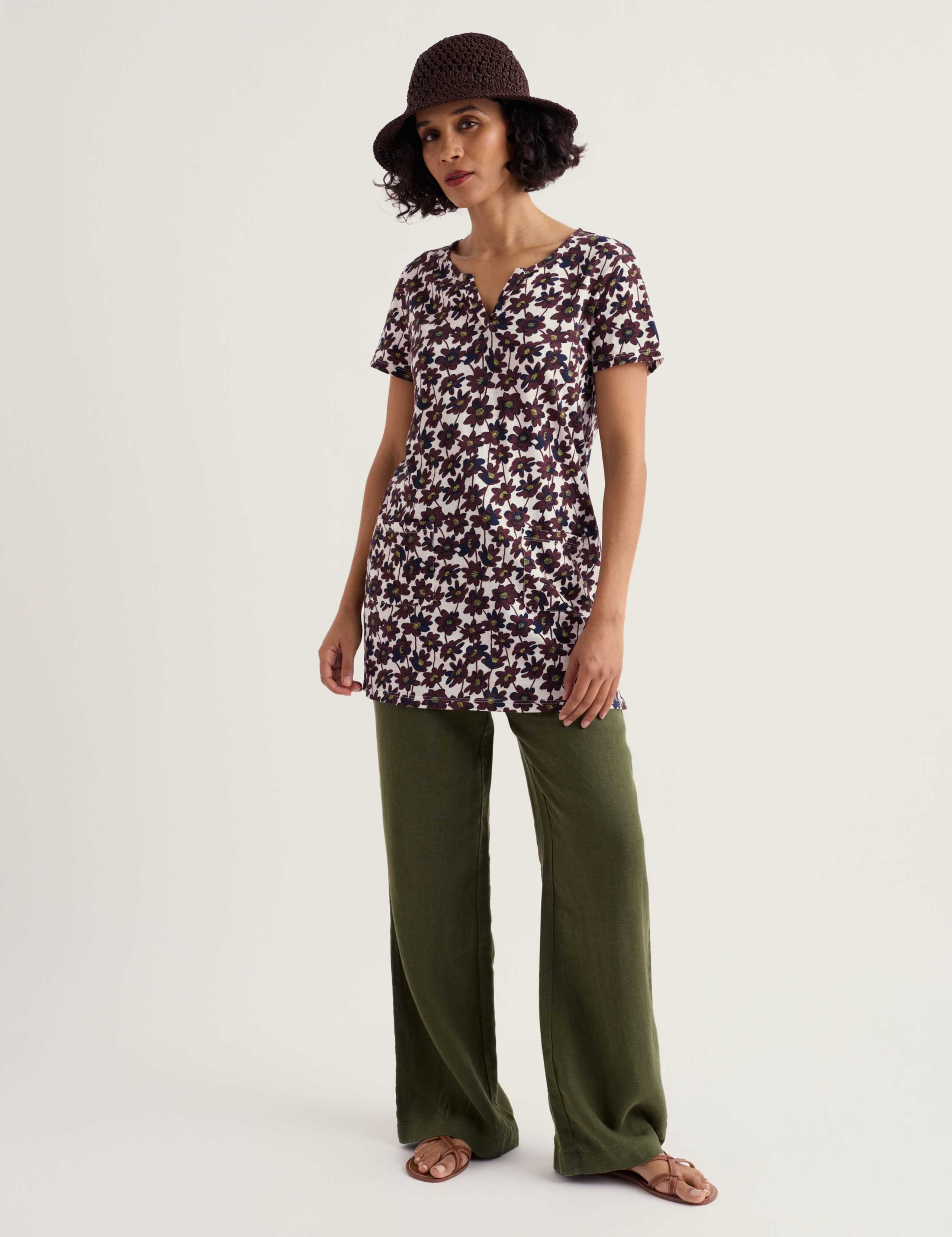 Pure Cotton Floral Tunic 1 of 5