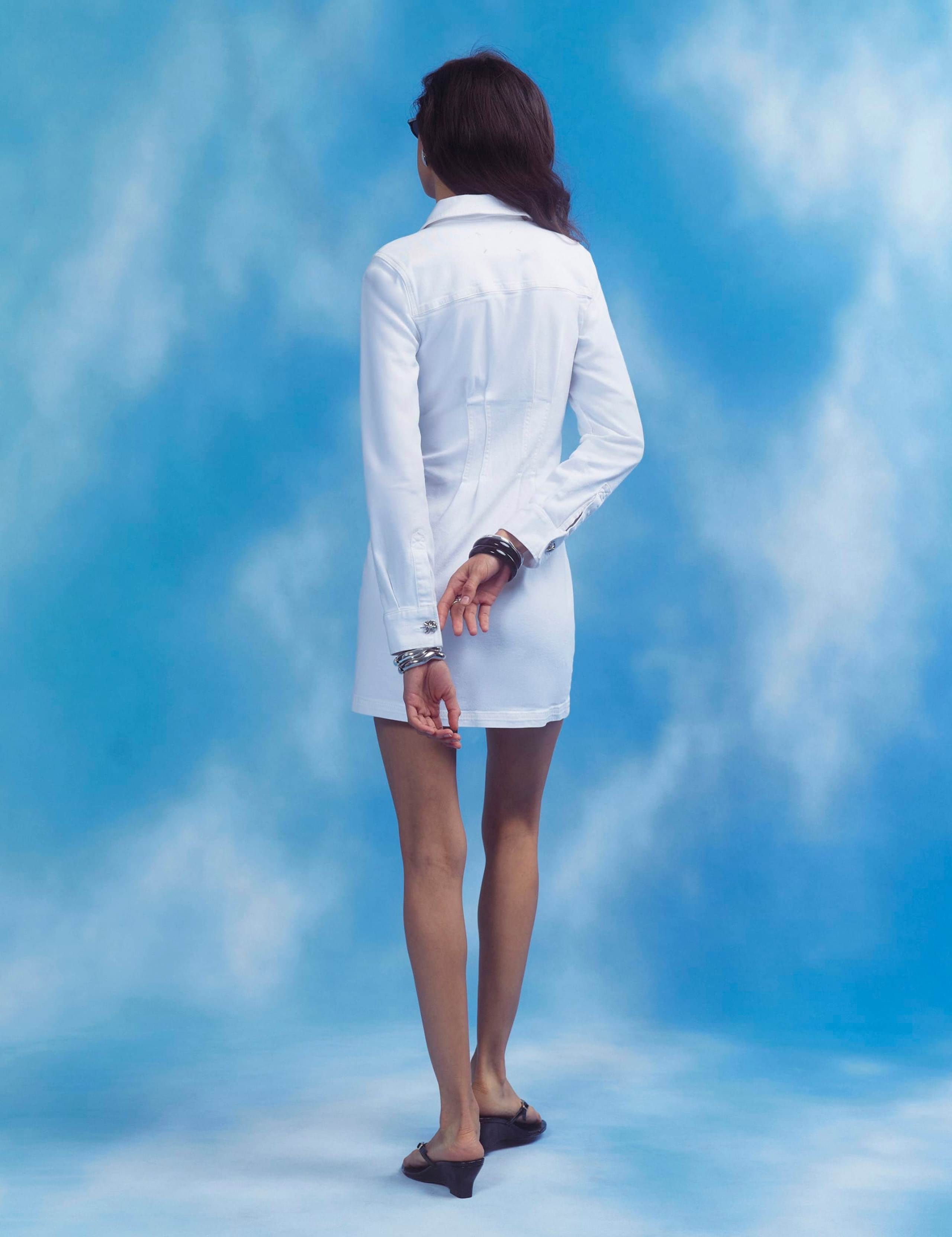 Denim Button Through Mini Shirt Dress 3 of 5