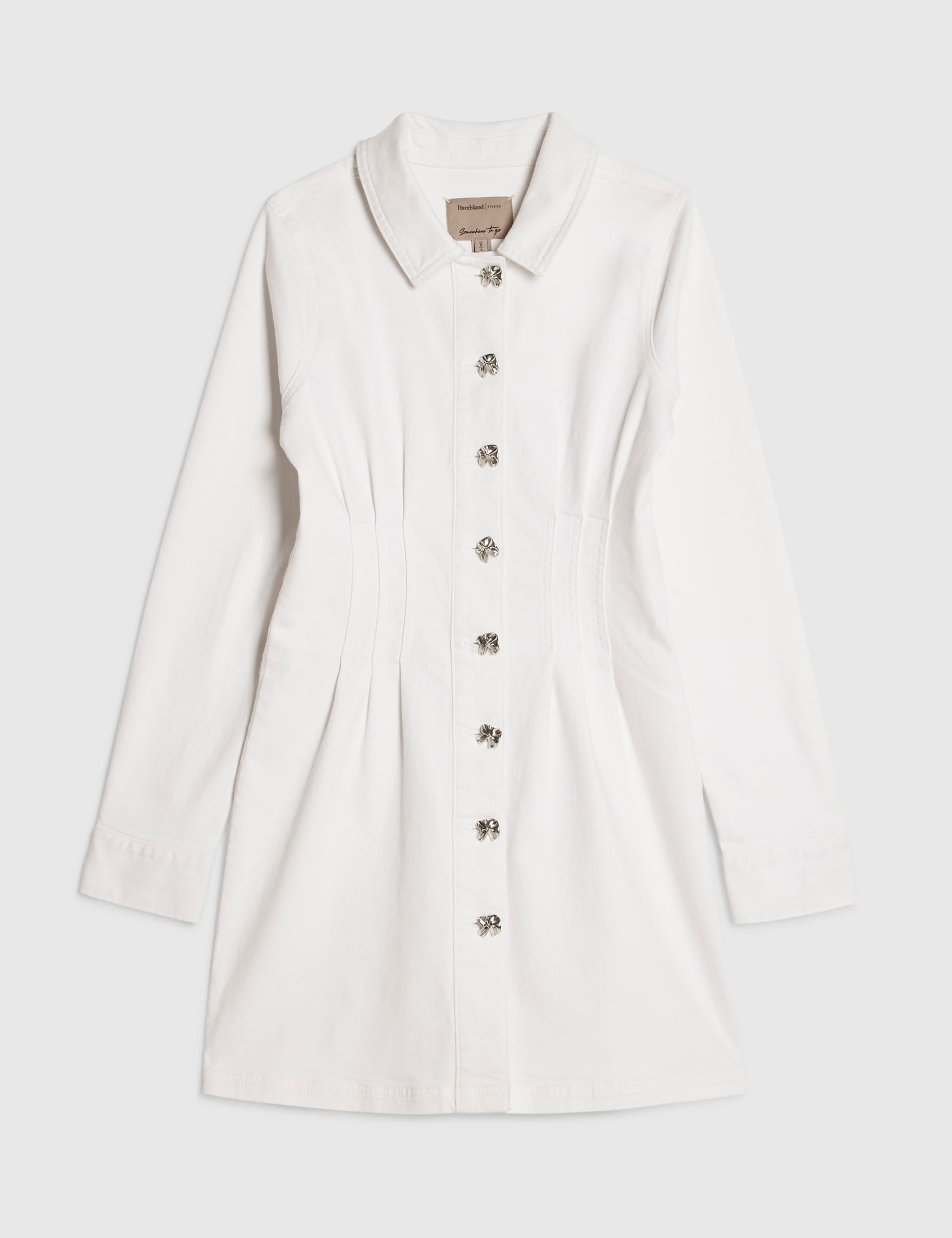 Denim Button Through Mini Shirt Dress 2 of 5