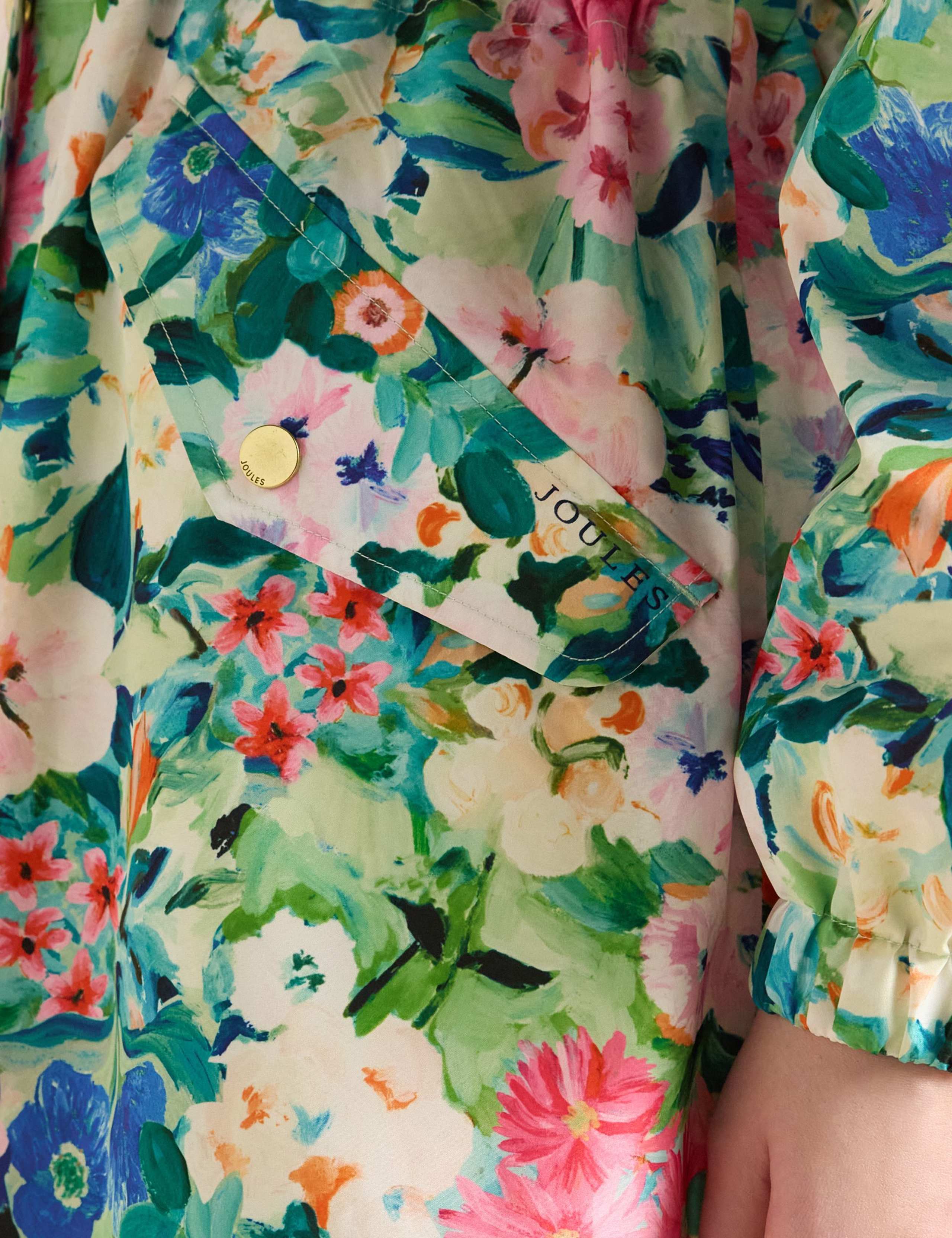 Waterproof Floral Hooded Longline Raincoat 8 of 8