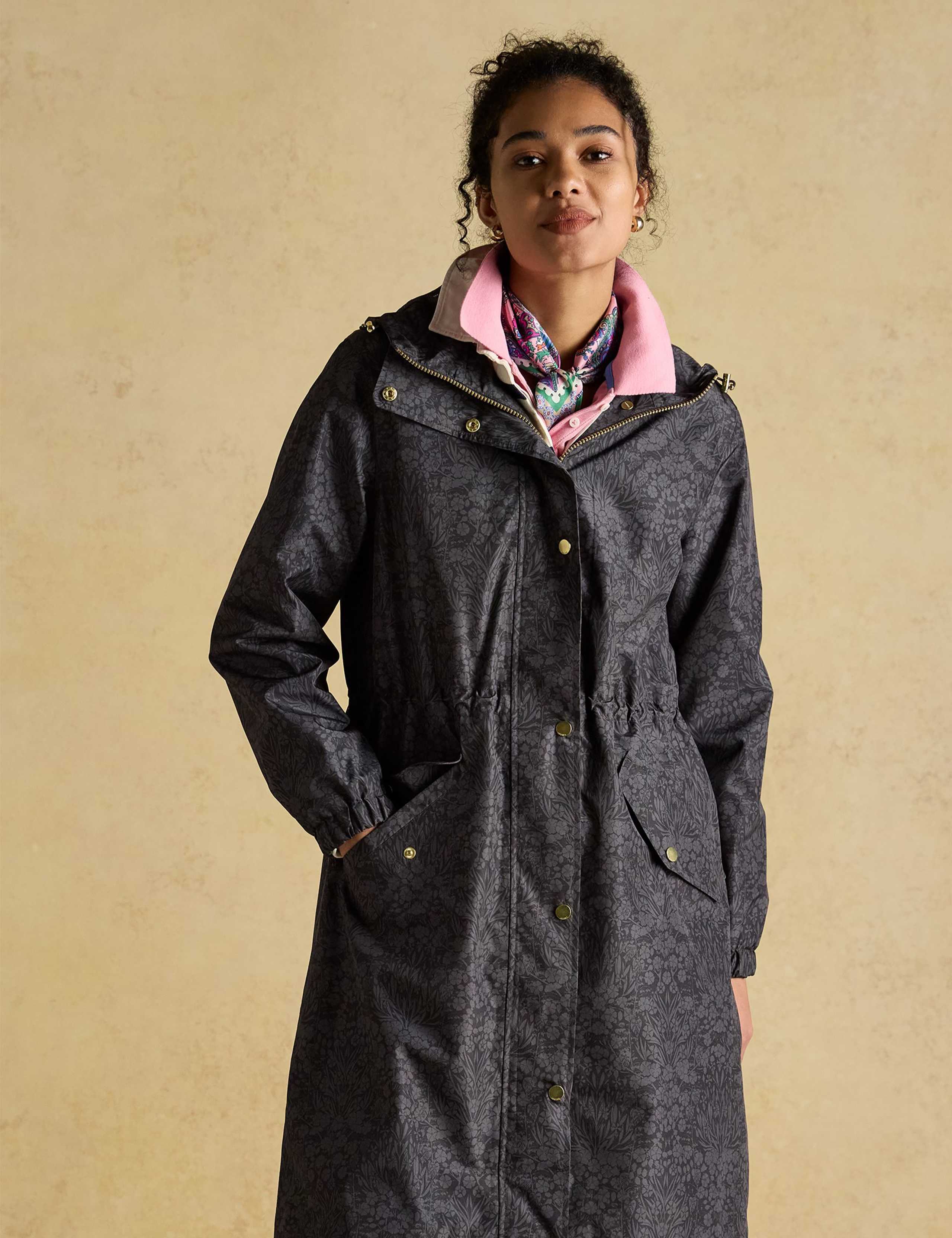 Waterproof Floral Hooded Longline Raincoat 3 of 8