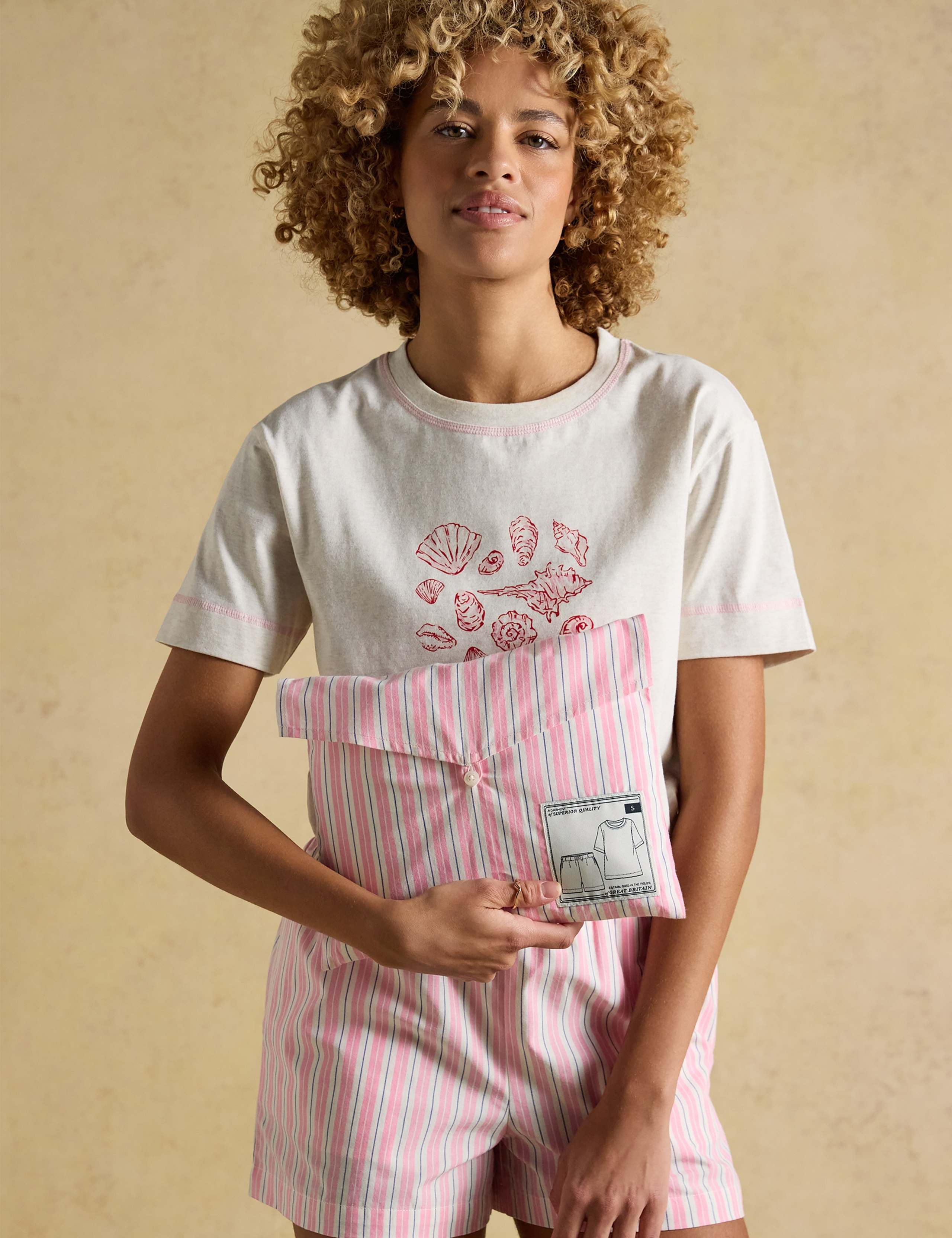 Pure Cotton Shell Striped Shortie Set 3 of 9