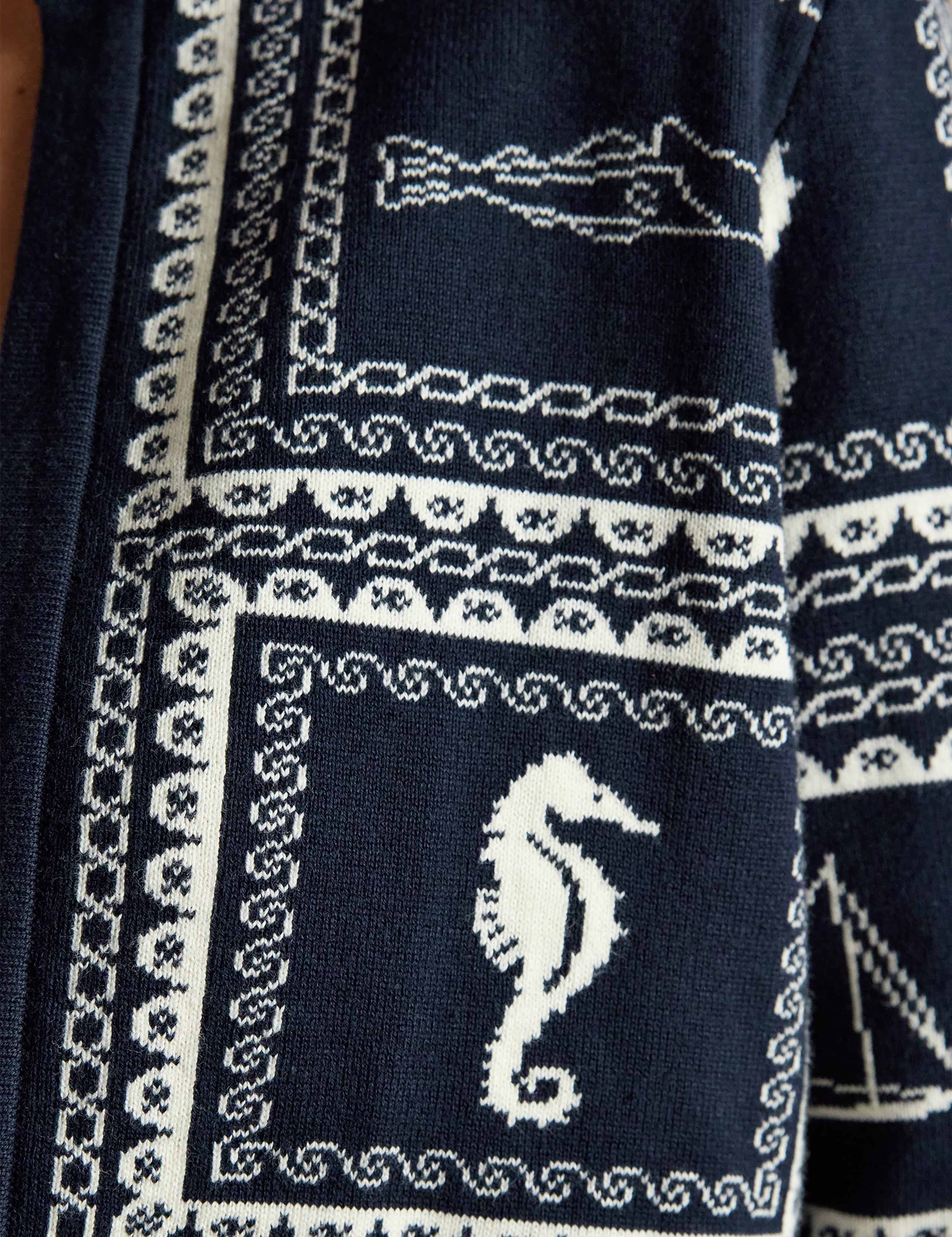 Pure Cotton Ocean Tile Edge to Edge Cardigan 3 of 7