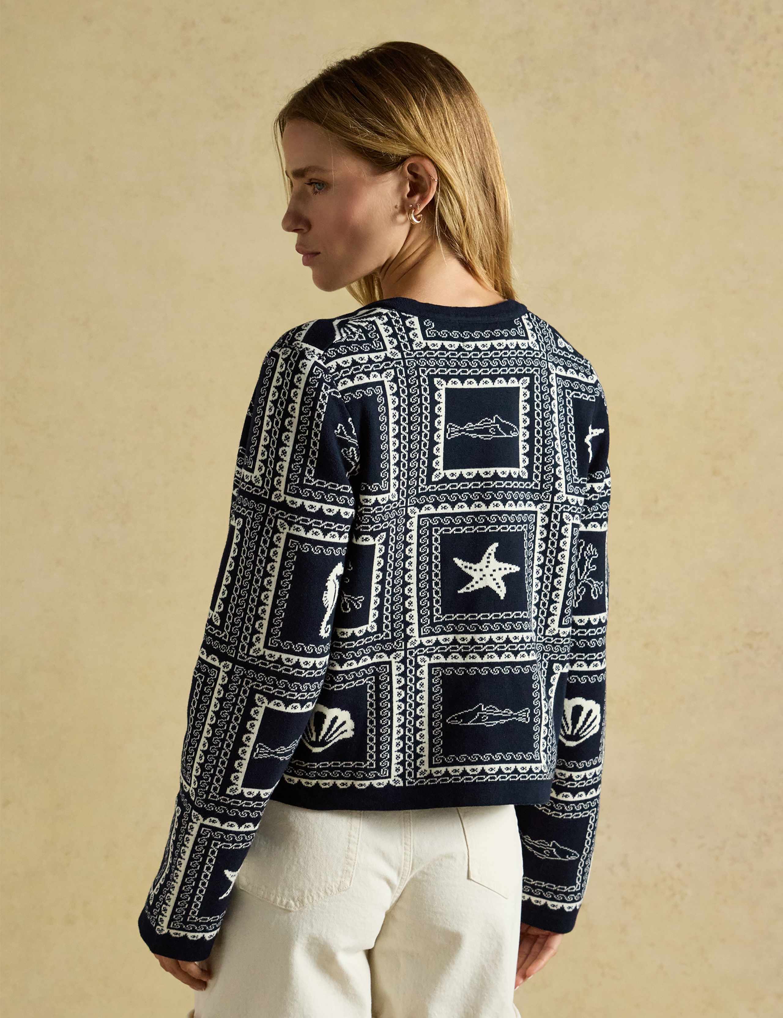Pure Cotton Ocean Tile Edge to Edge Cardigan 7 of 7