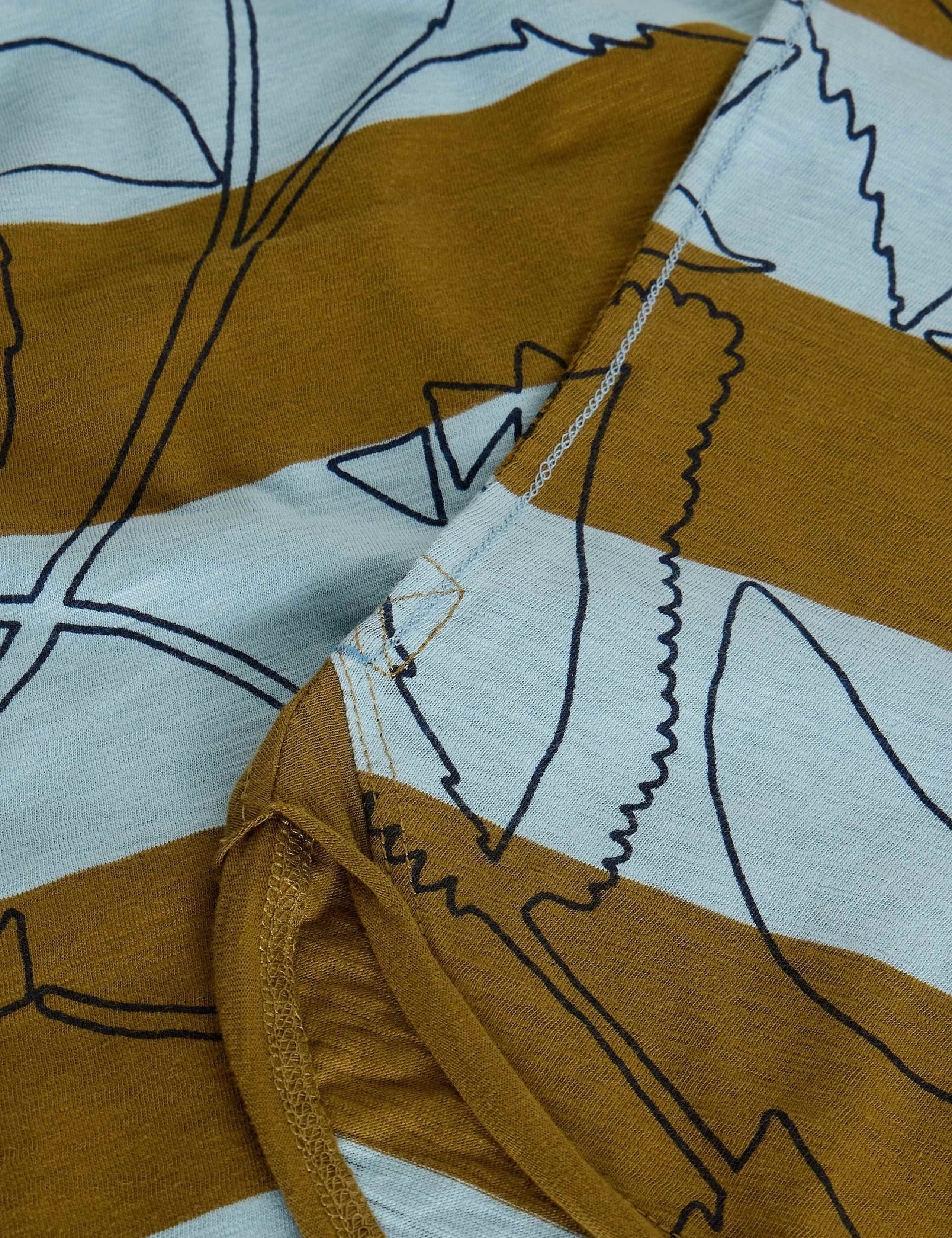 Pure Cotton Striped Floral Crew Neck Top 6 of 6