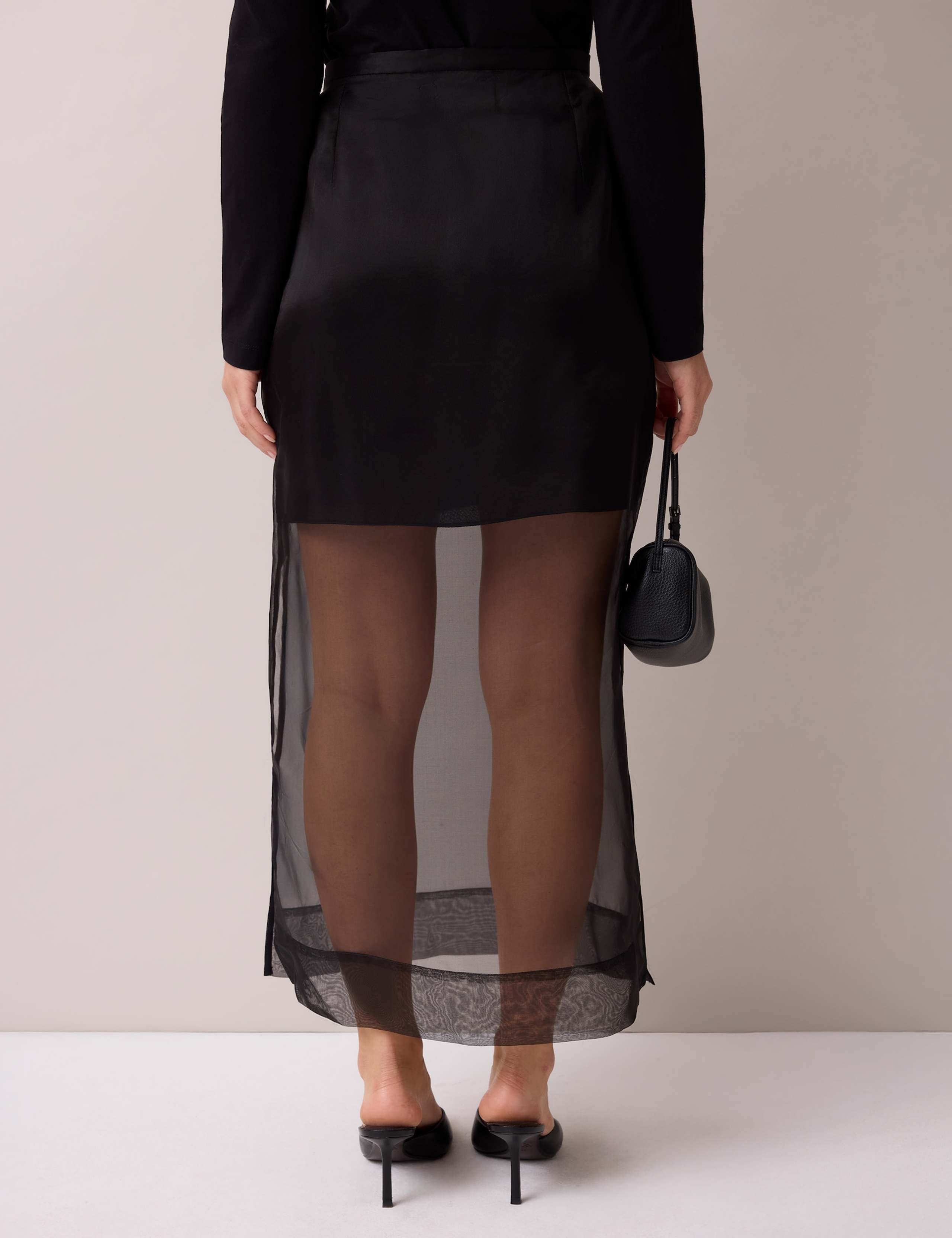 Pure Silk Side Split Maxi Slip Skirt 7 of 8
