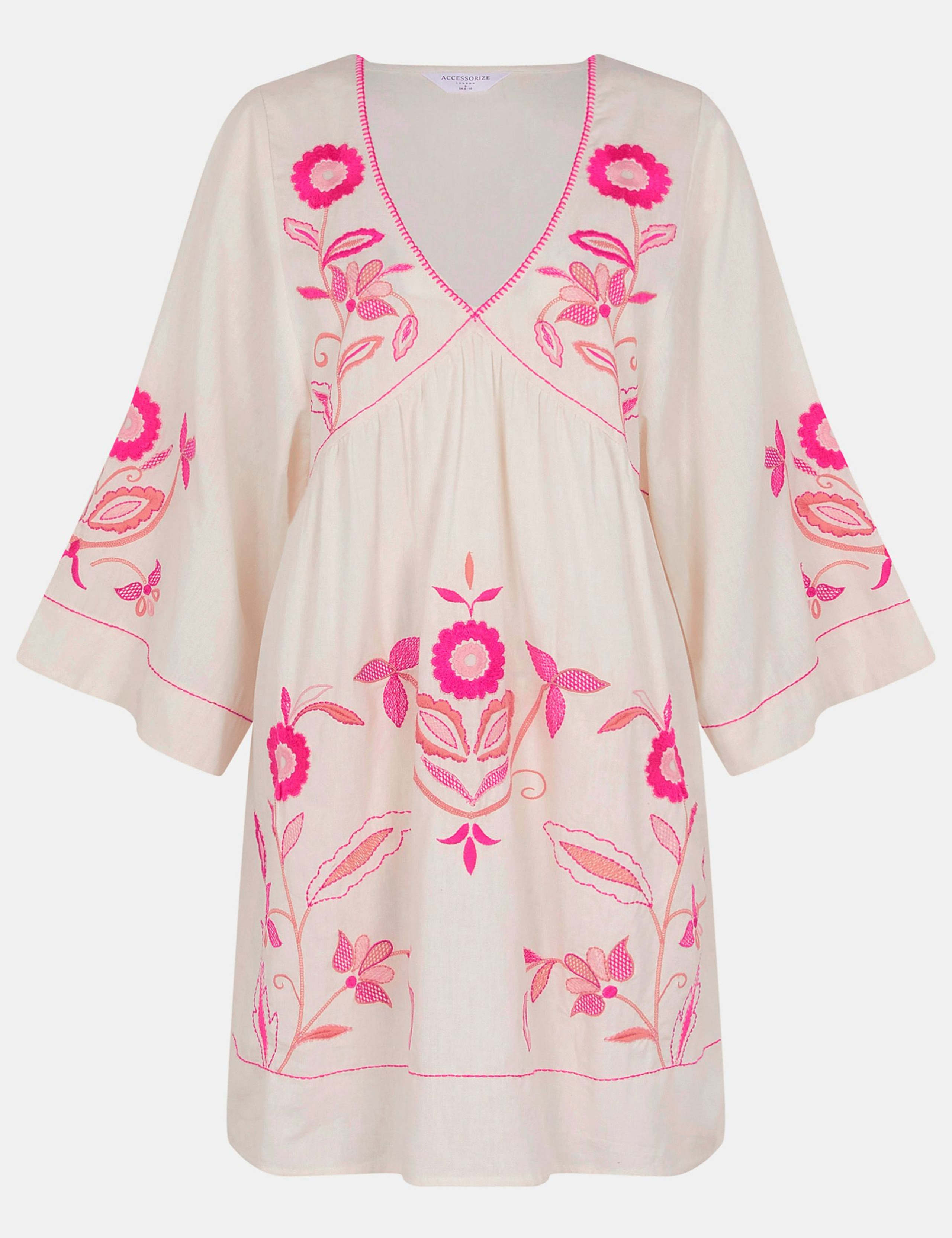Cotton Rich Embroidered Mini Beach Dress 2 of 4