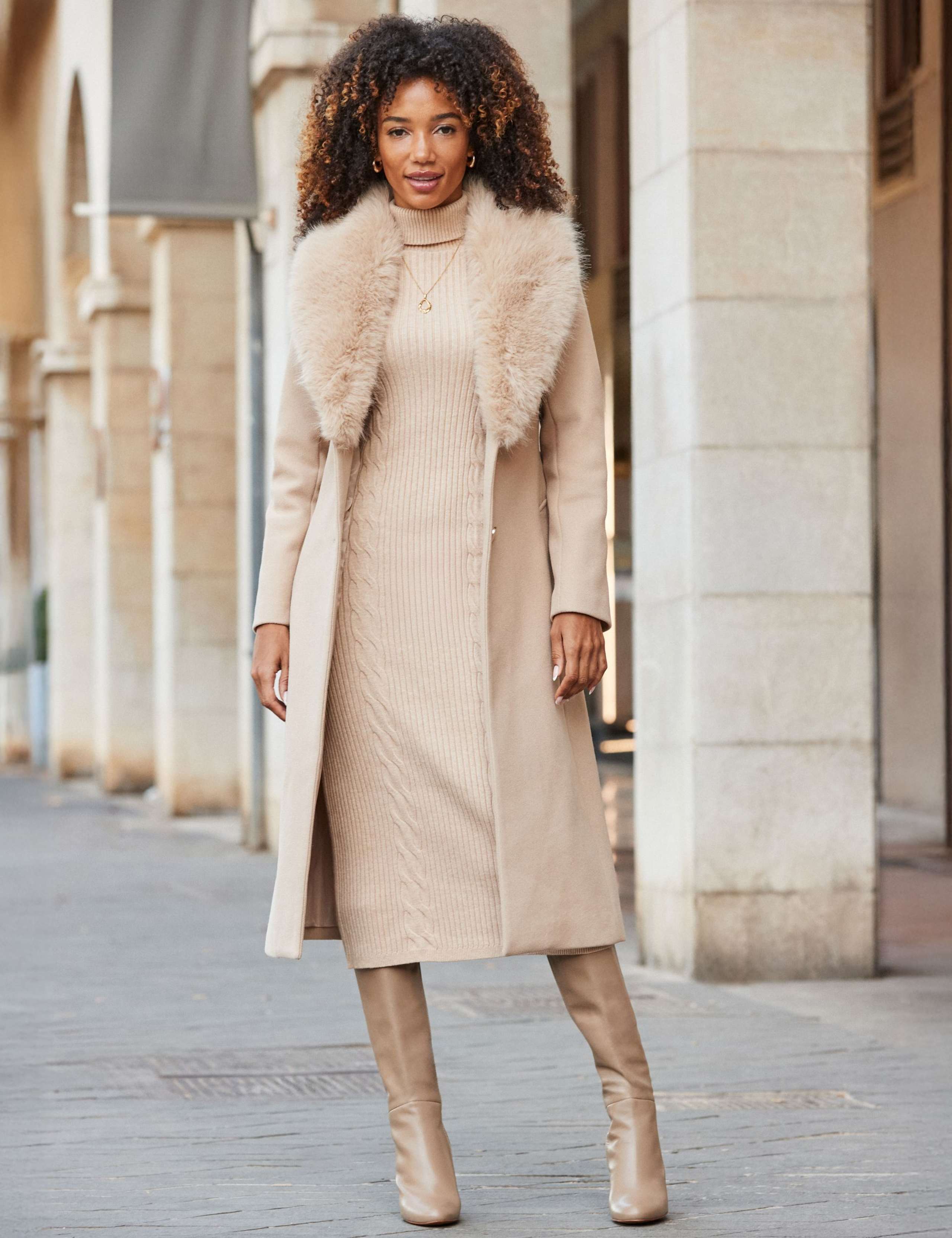 Cable Knit Roll Neck Midi Jumper Dress 7 of 7