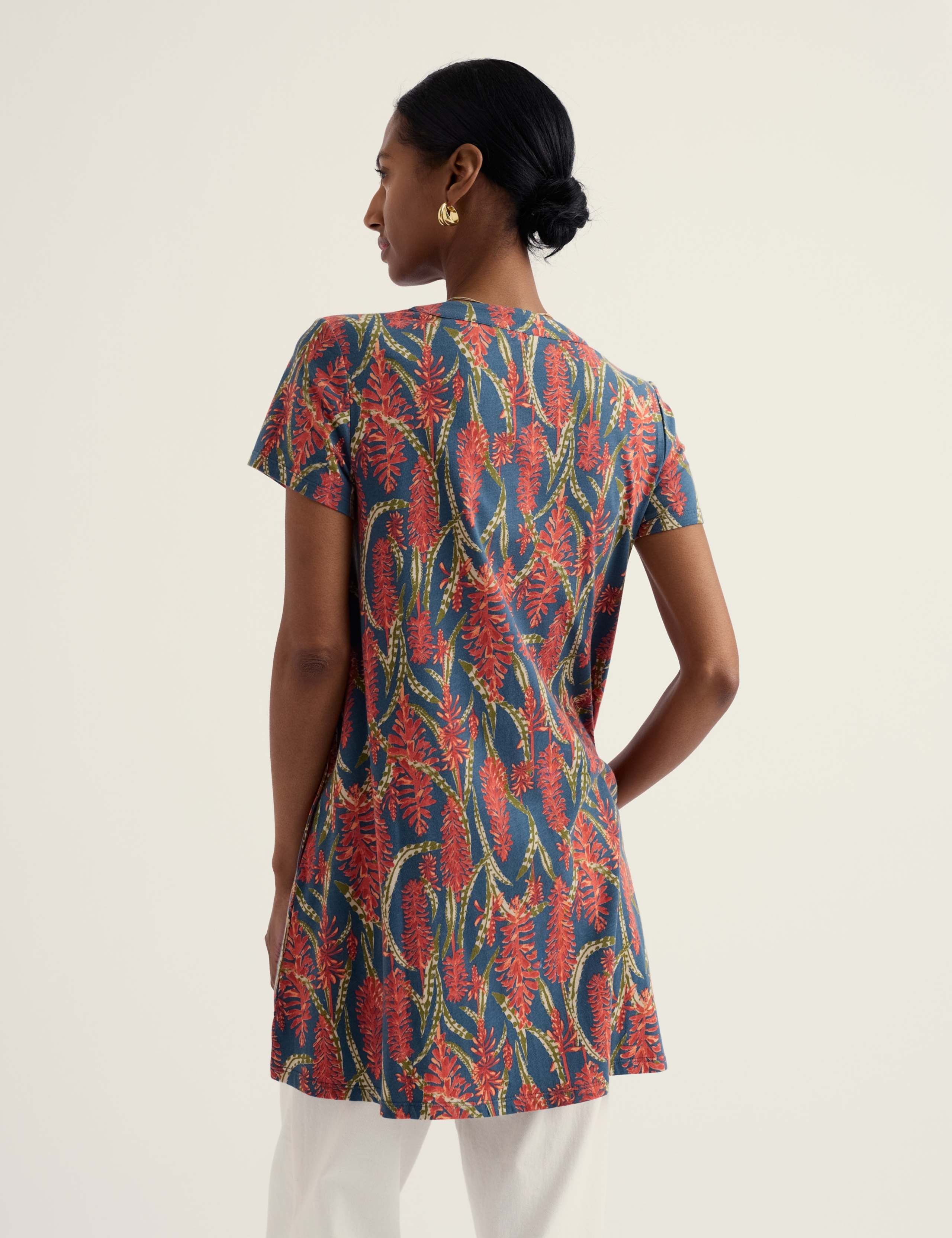 Cotton Rich Floral Notch Neck Tunic 4 of 5