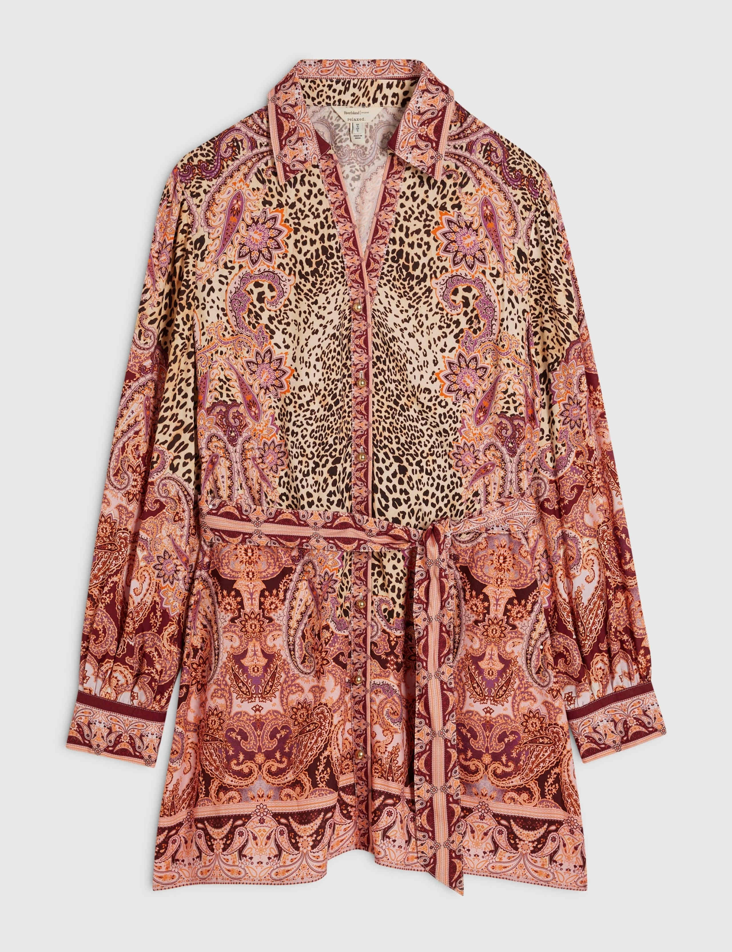 Pure Cotton Printed Belted Mini Shirt Dress 2 of 5