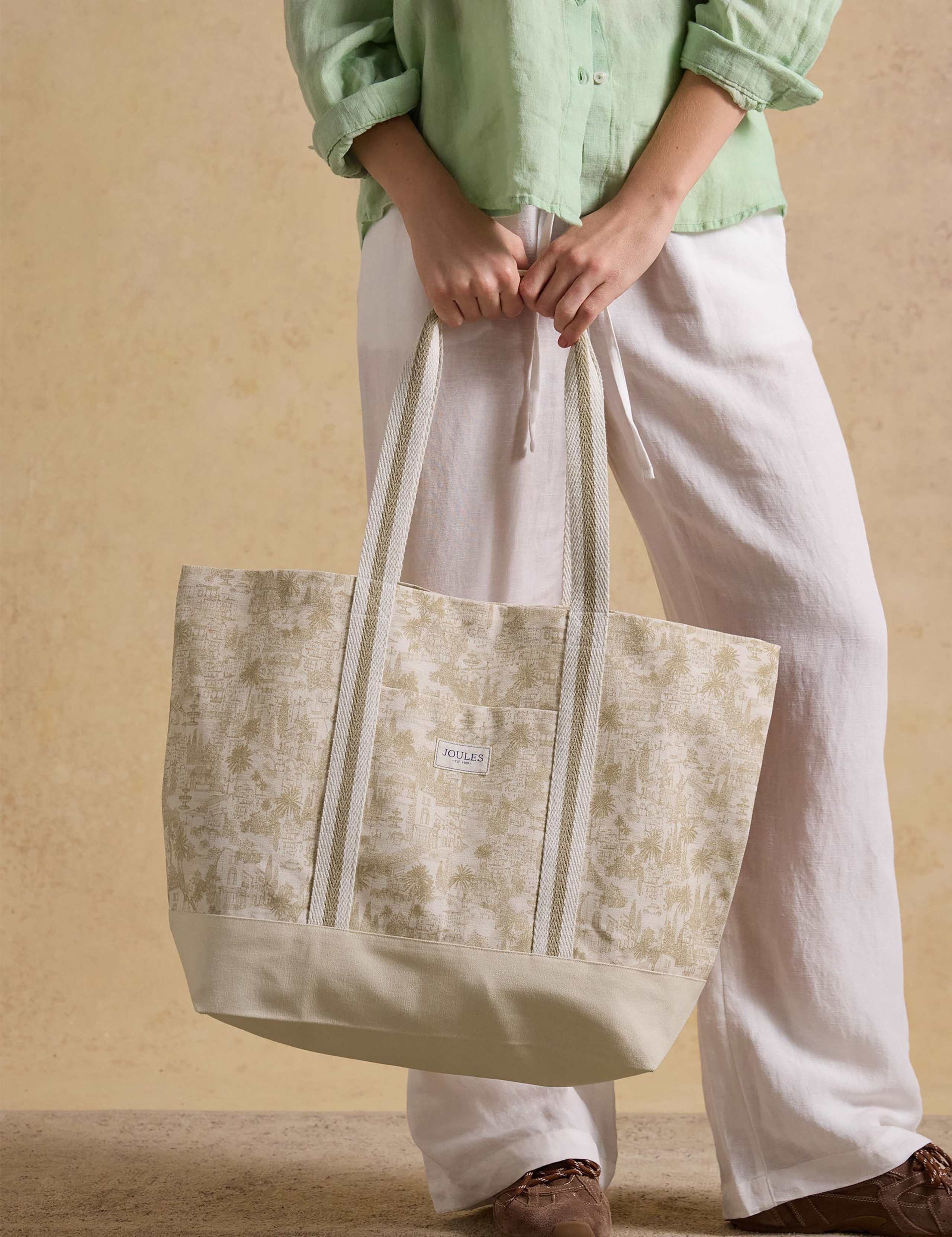 Pure Cotton Toile Print Tote Bag 5 of 8
