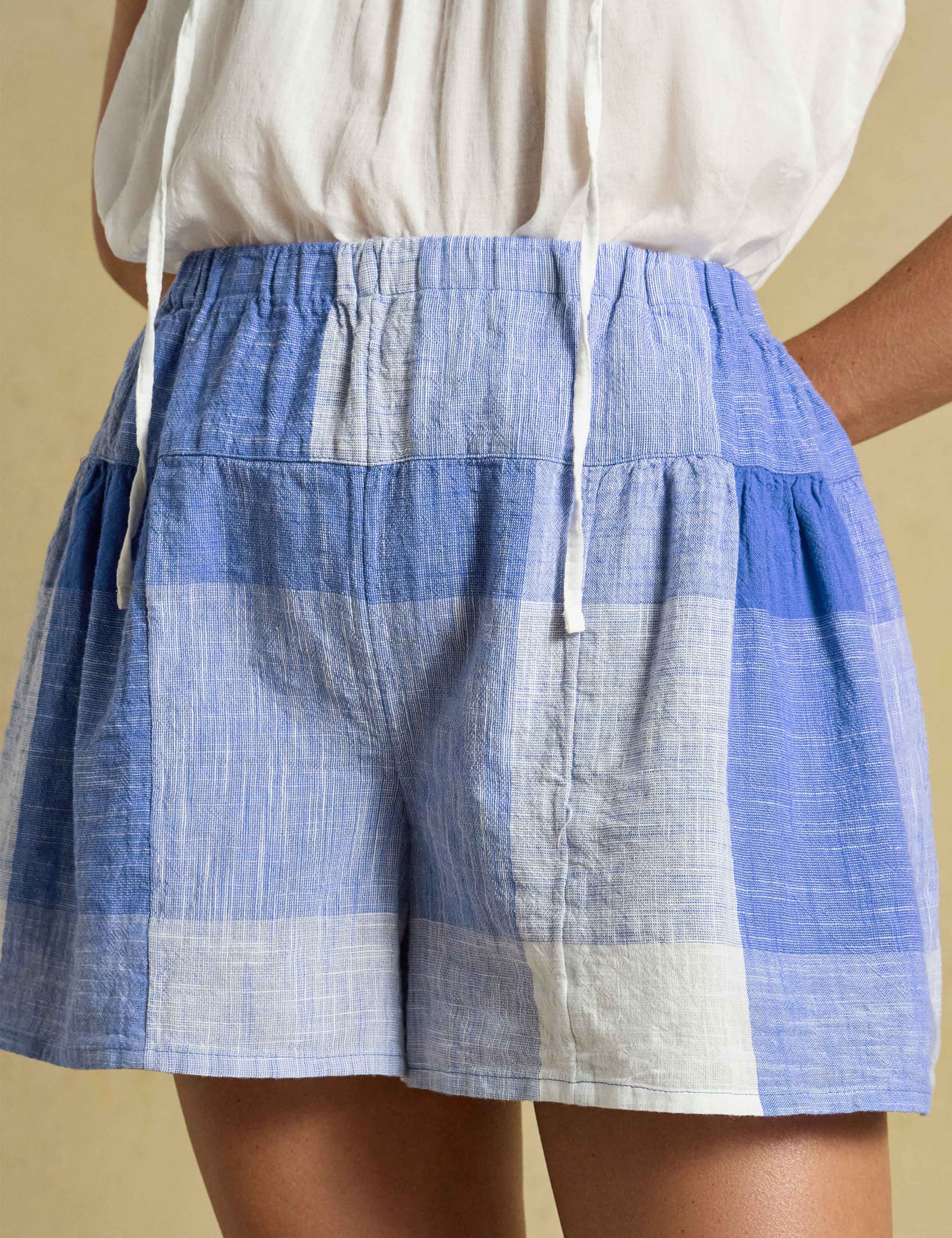 Pure Cotton Checked High Waisted Shorts 3 of 8