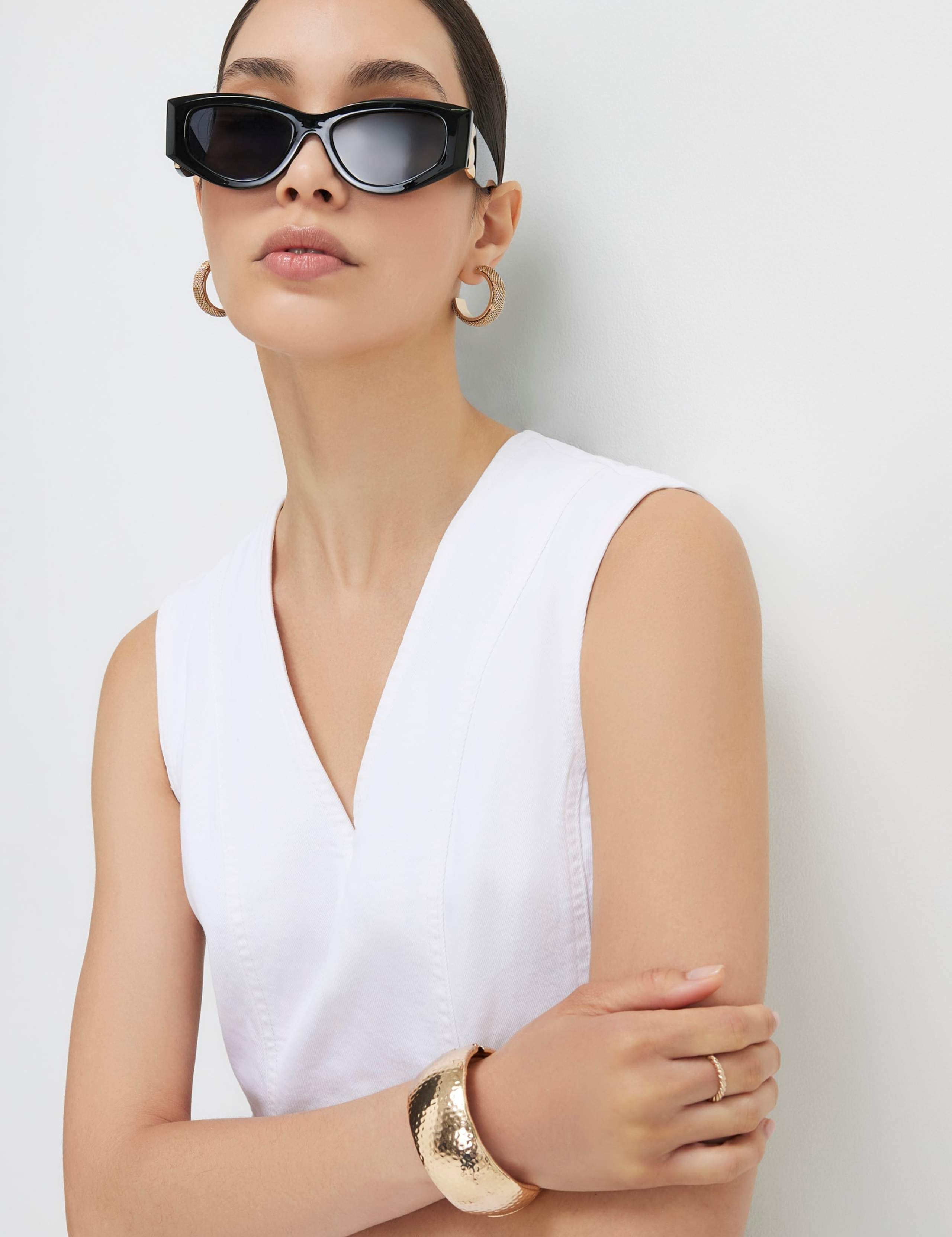 Cotton Rich V-Neck Mini Fit & Flare Dress 2 of 4