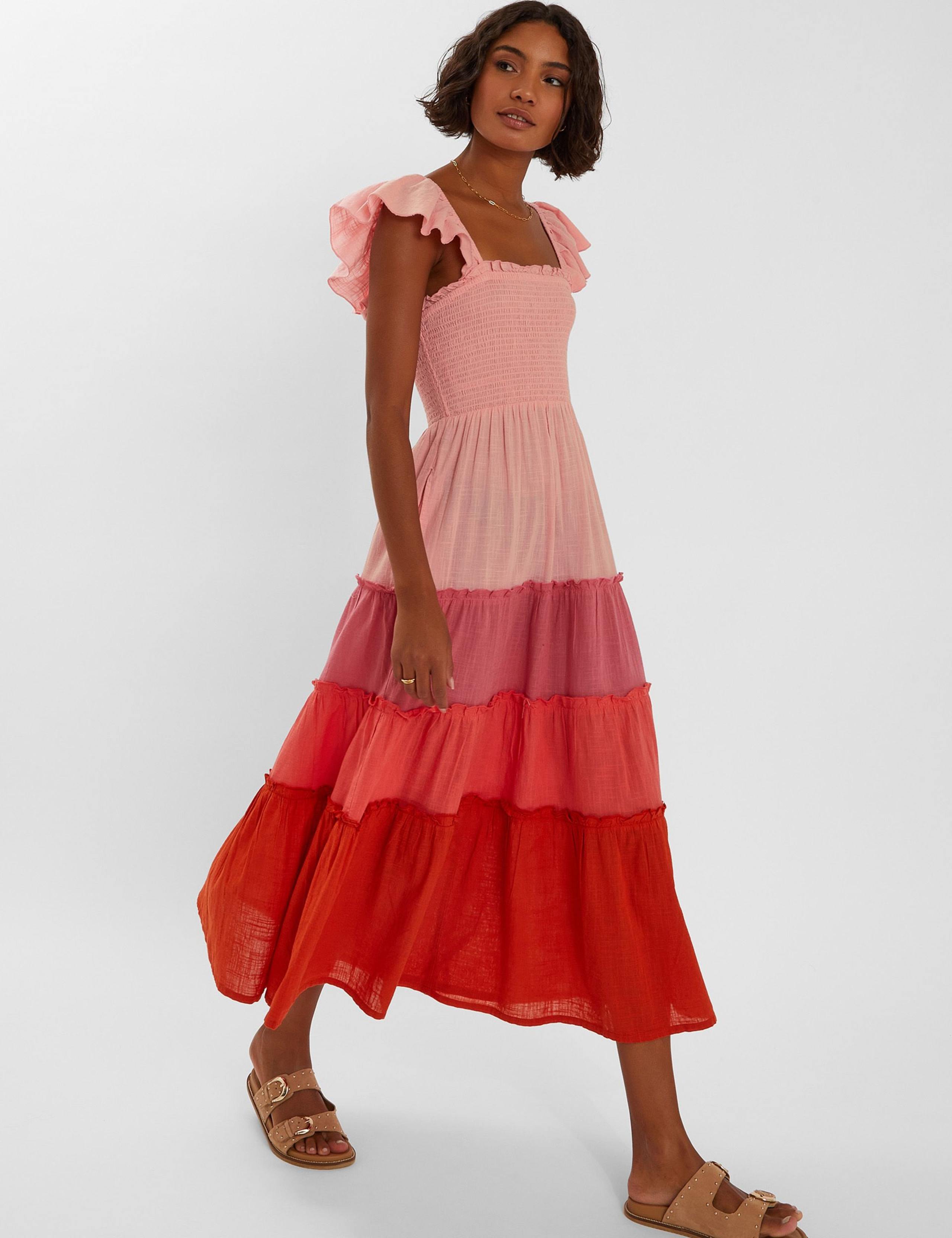 Pure Cotton Colour Block Maxi Swing Dress 1 of 4