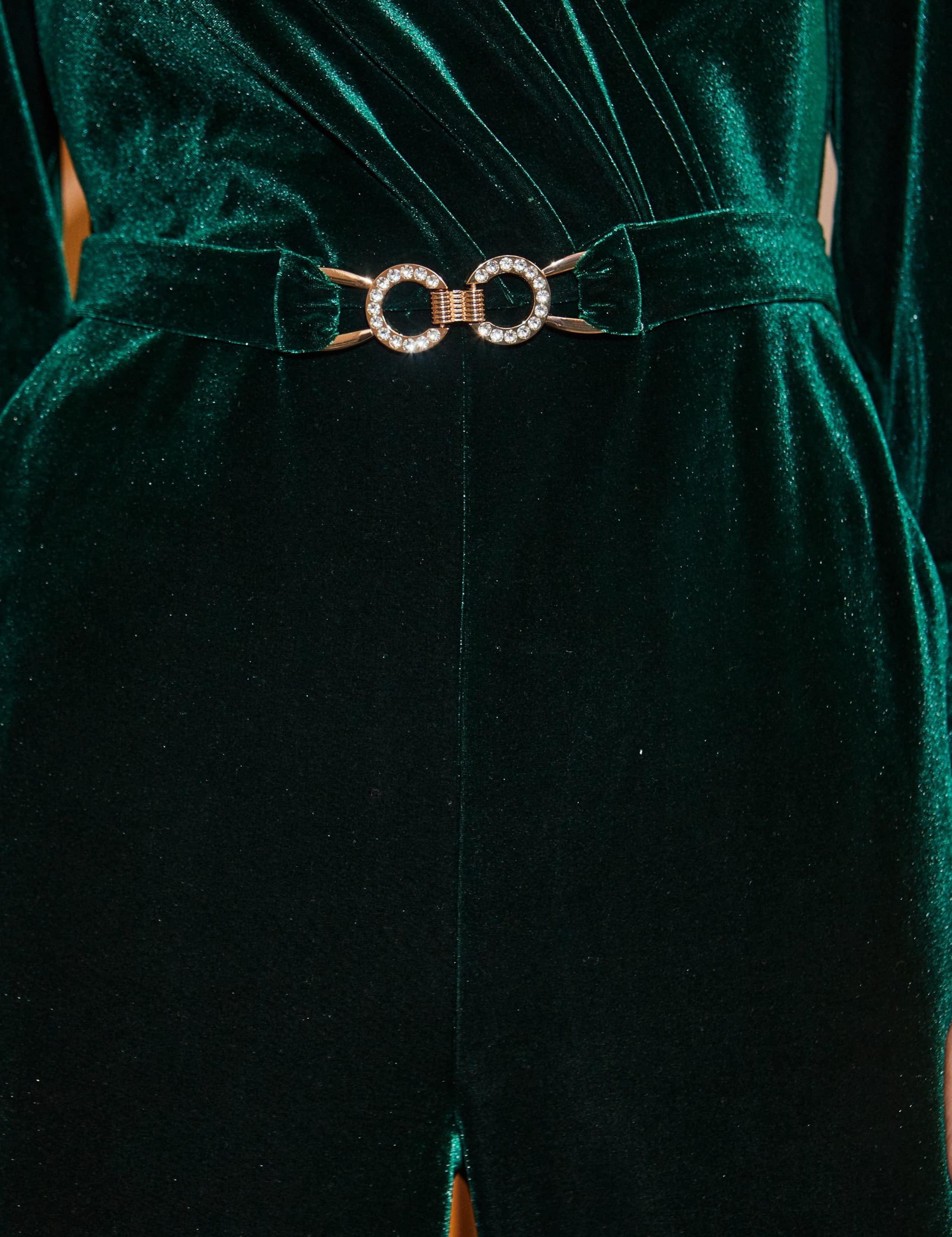 Velvet 3/4 Sleeve Wrap Jumpsuit 4 of 4