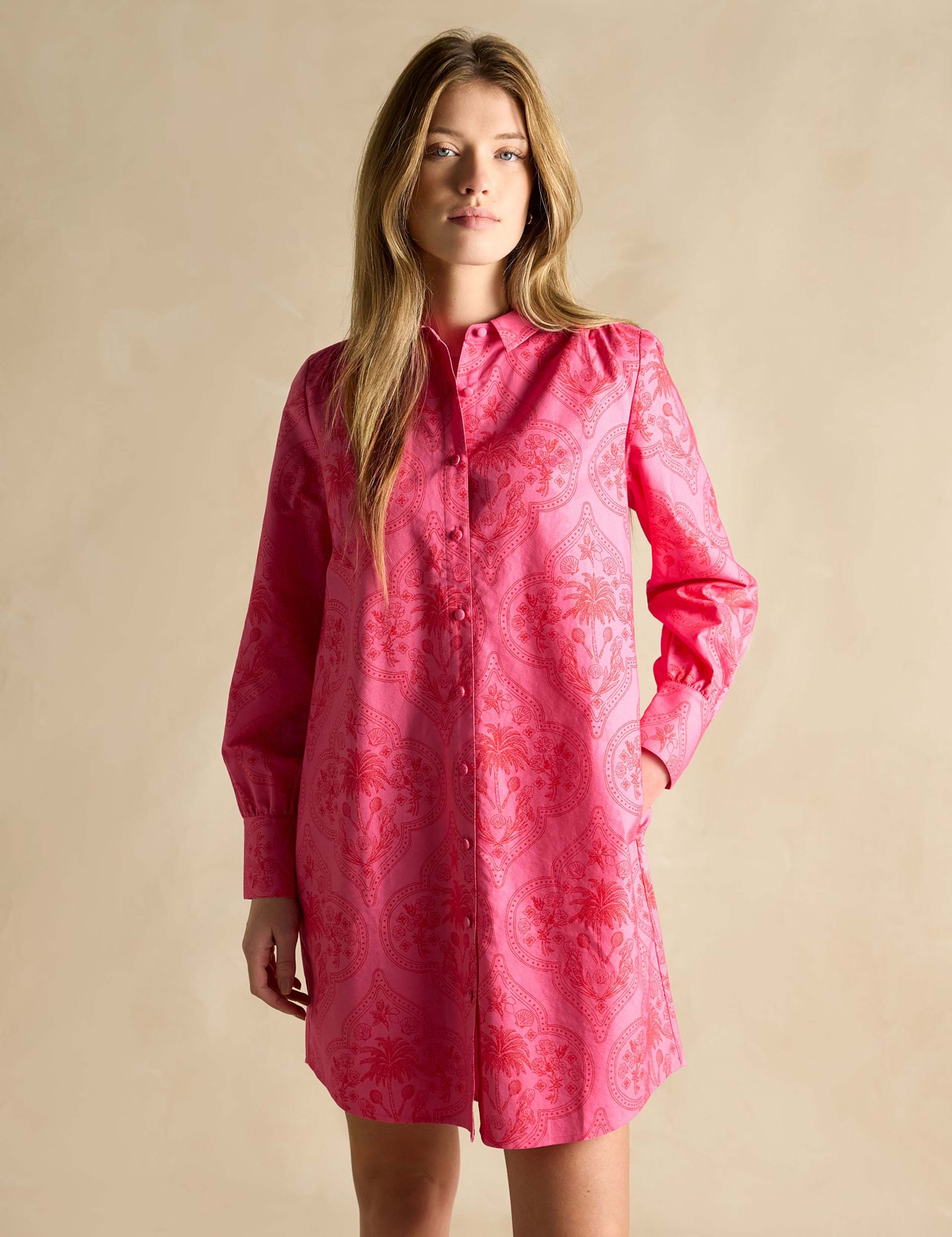 Pure Cotton Printed Mini Shirt Dress 3 of 7