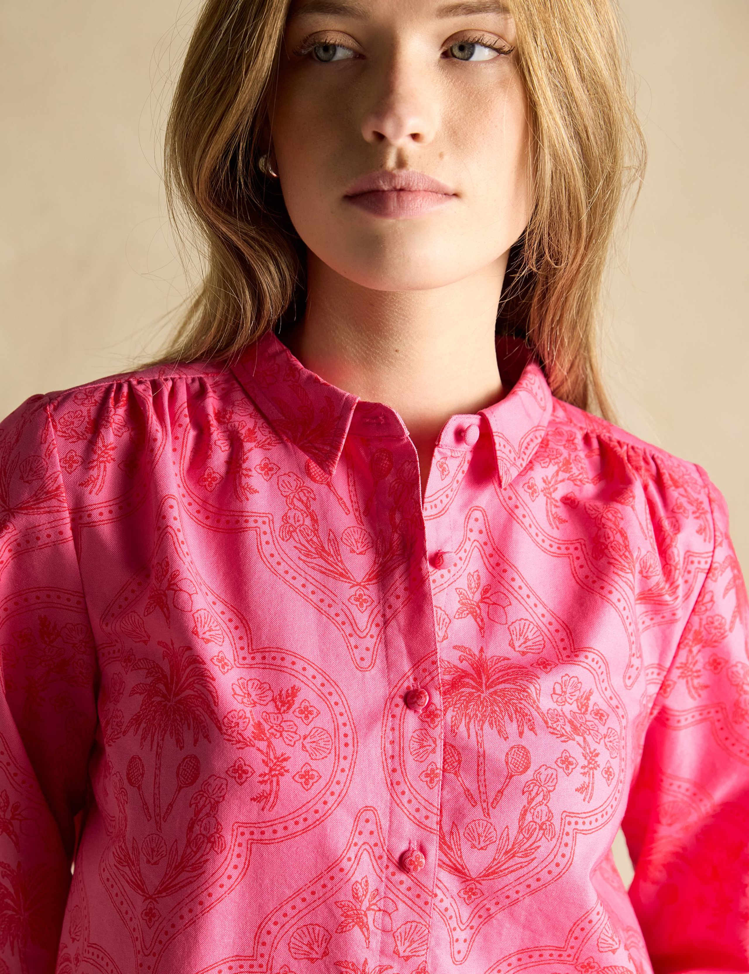 Pure Cotton Printed Mini Shirt Dress 6 of 7