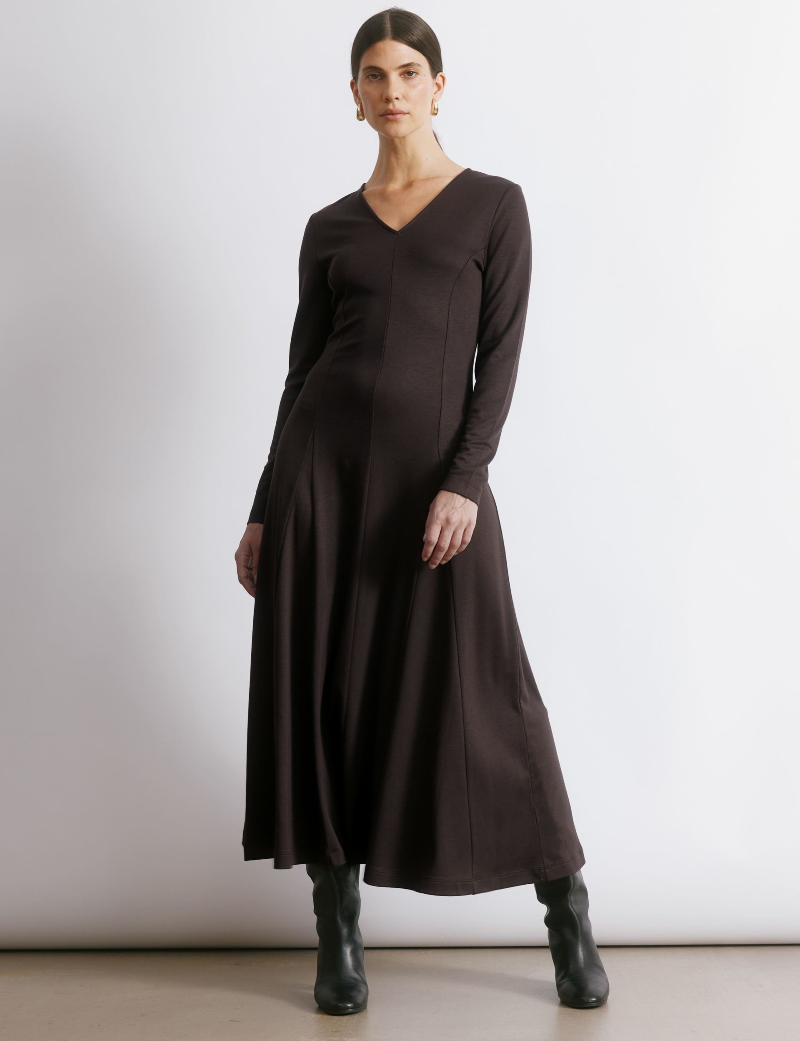 V-Neck Midi Skater Dress 1 of 5
