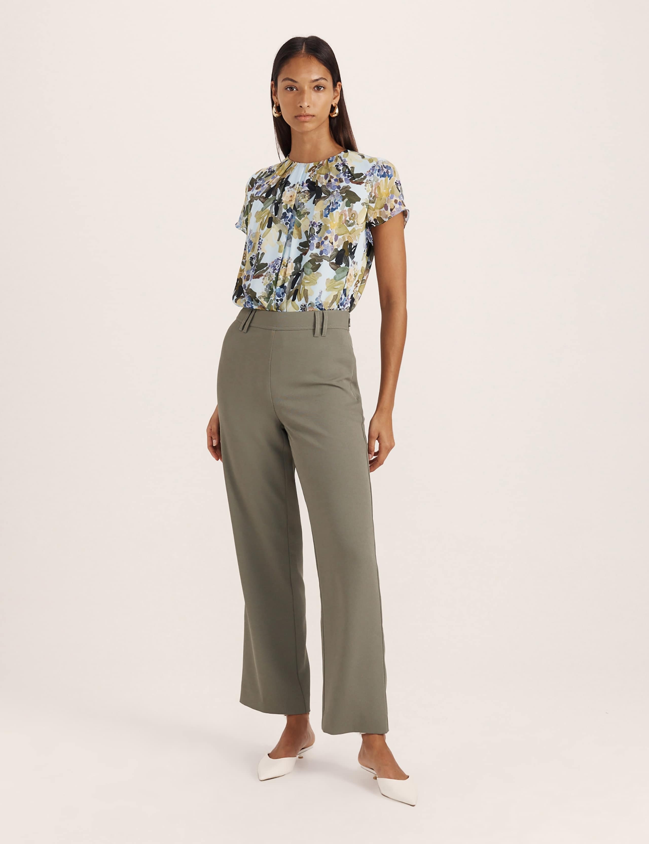 Mid Rise Straight Leg Trousers 4 of 8