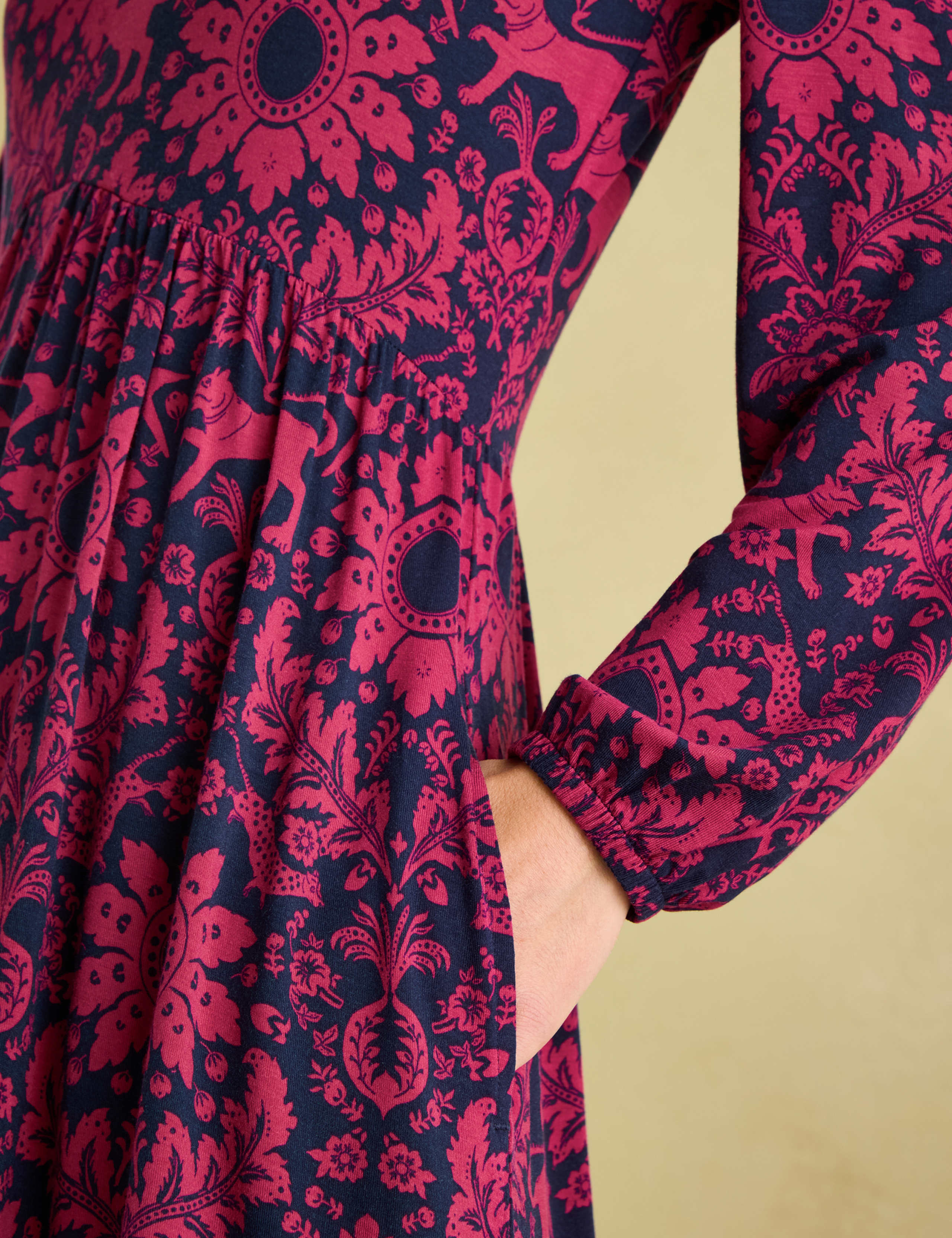 Geometric V-Neck Midi Waisted Dress 5 of 5