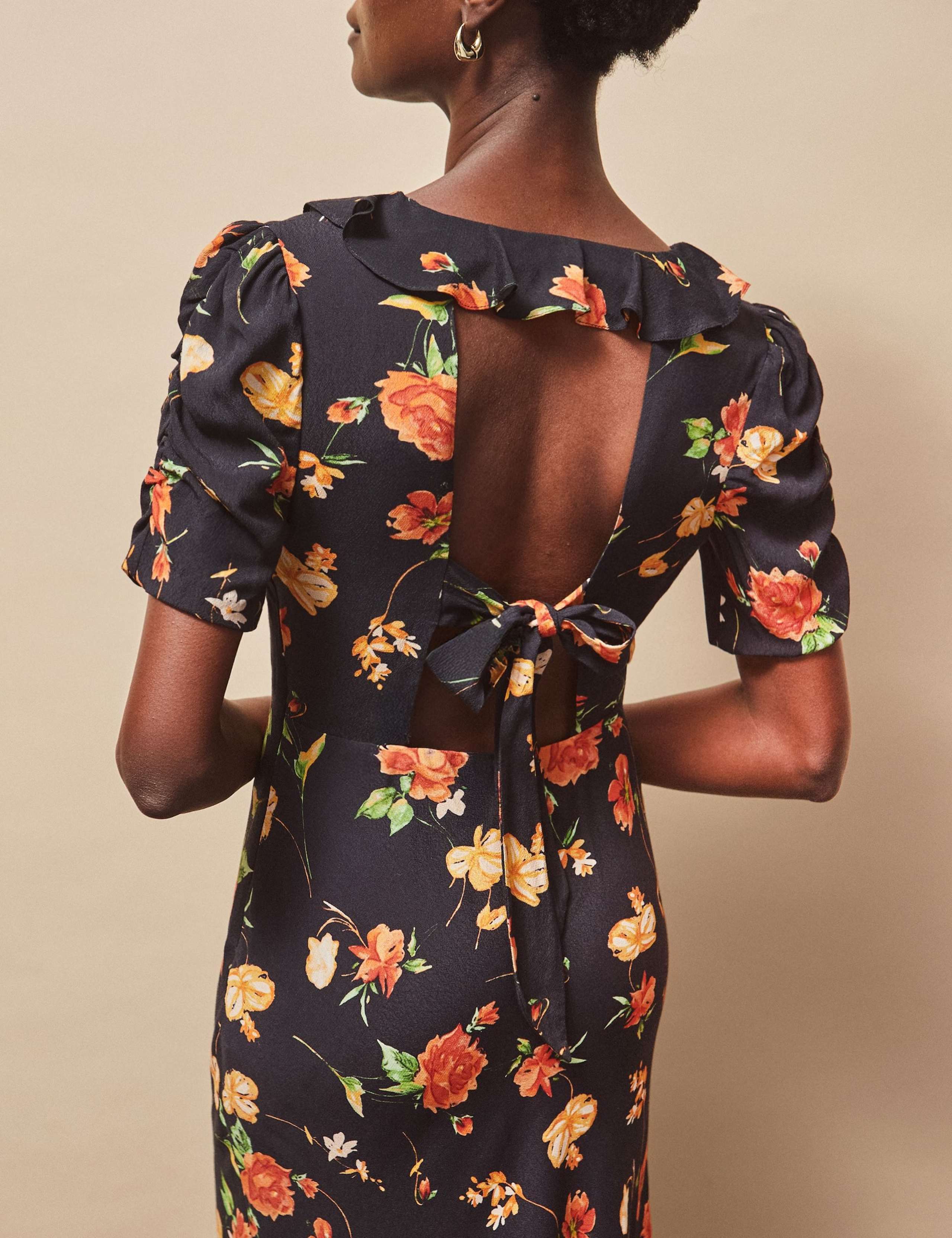 Floral Ruffled Tie Back Maxi Dress 2 of 5
